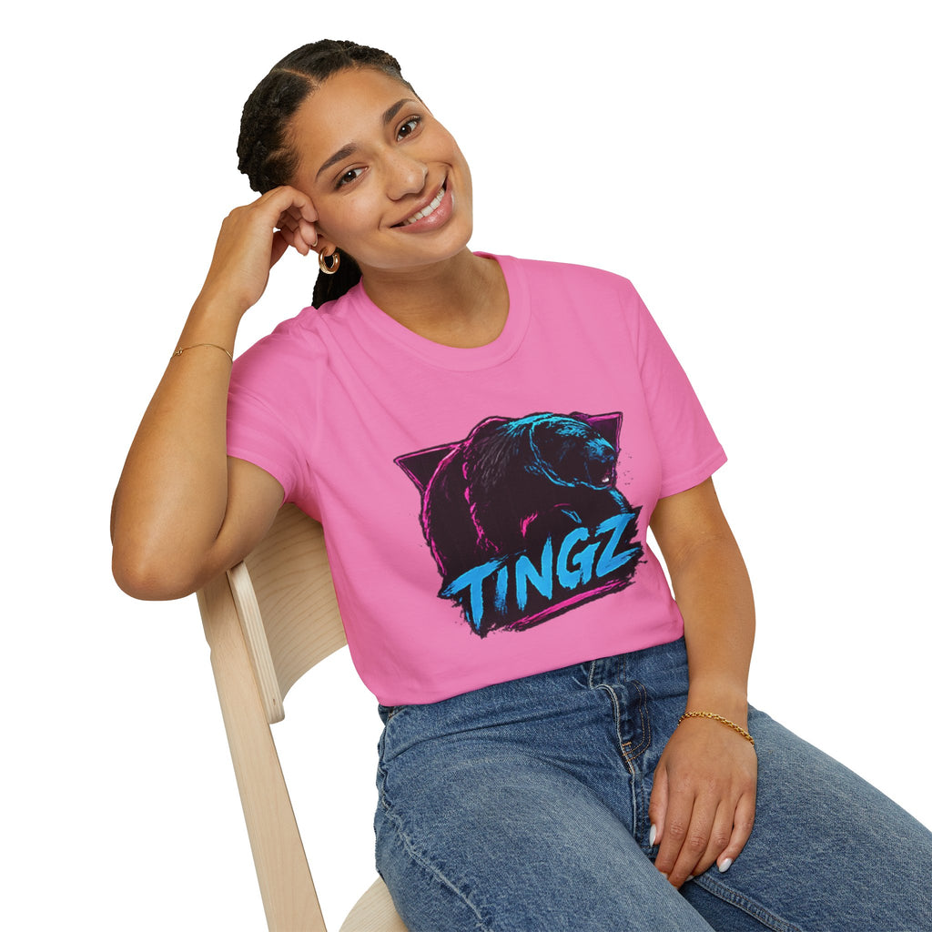 Bear TINGZ Graphic T-Shirt —  Retro Neon Crew Tee