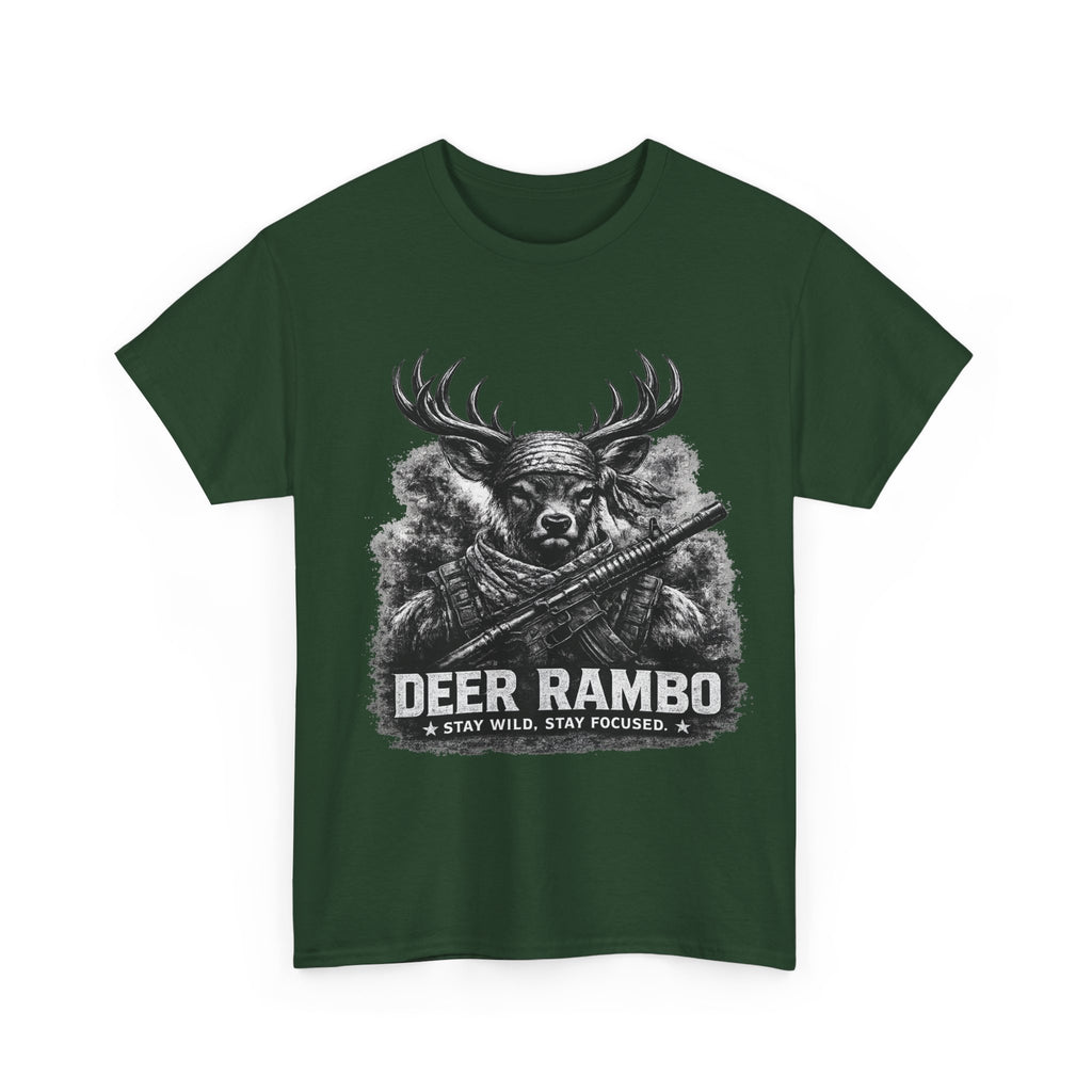 Deer Rambo Skull T-Shirt | Hunter Gift | Woodland Deer Shirt | Rustic Outdoor Tee | Unisex Shirt