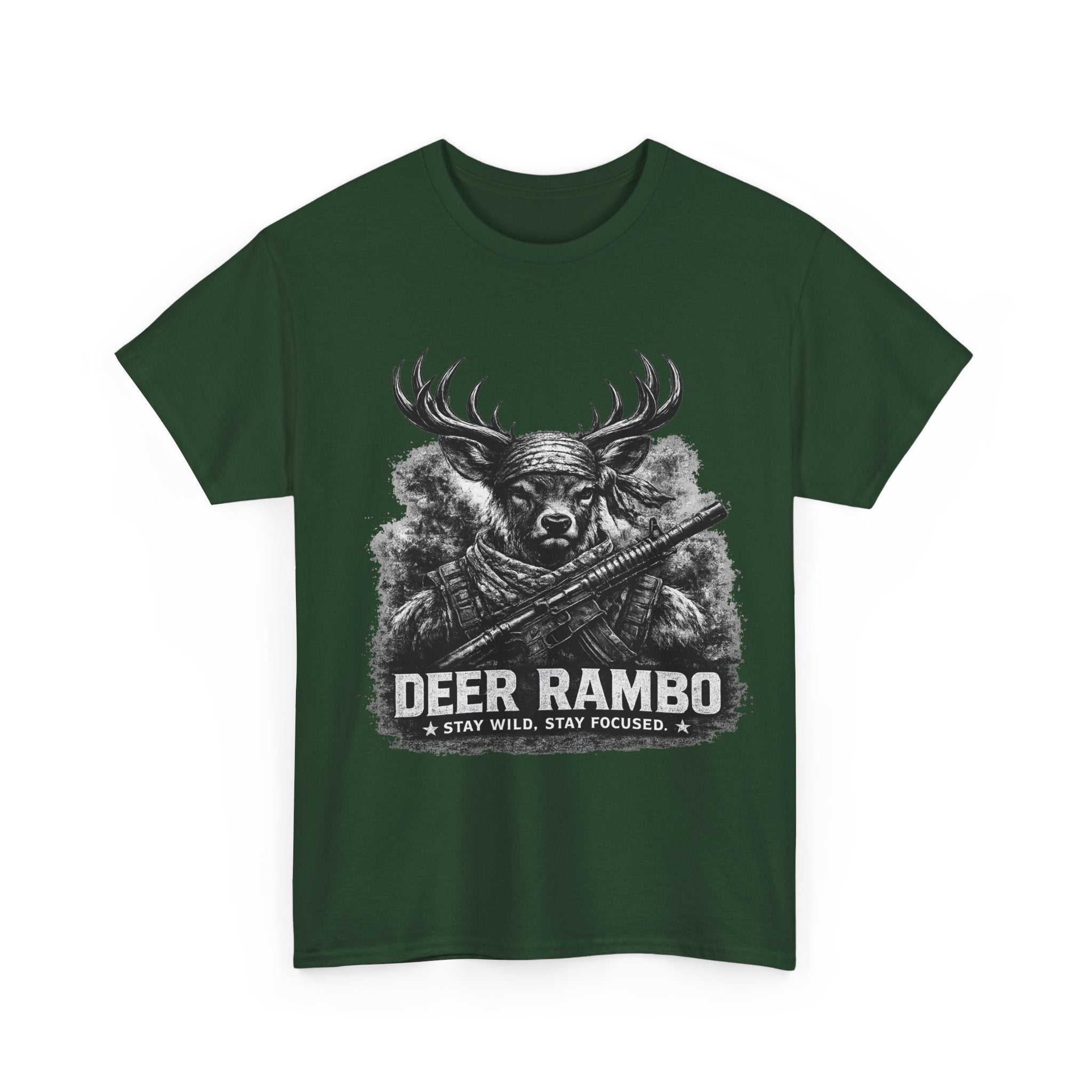 Deer Rambo Skull T-Shirt | Hunter Gift | Woodland Deer Shirt | Rustic Outdoor Tee | Unisex Shirt