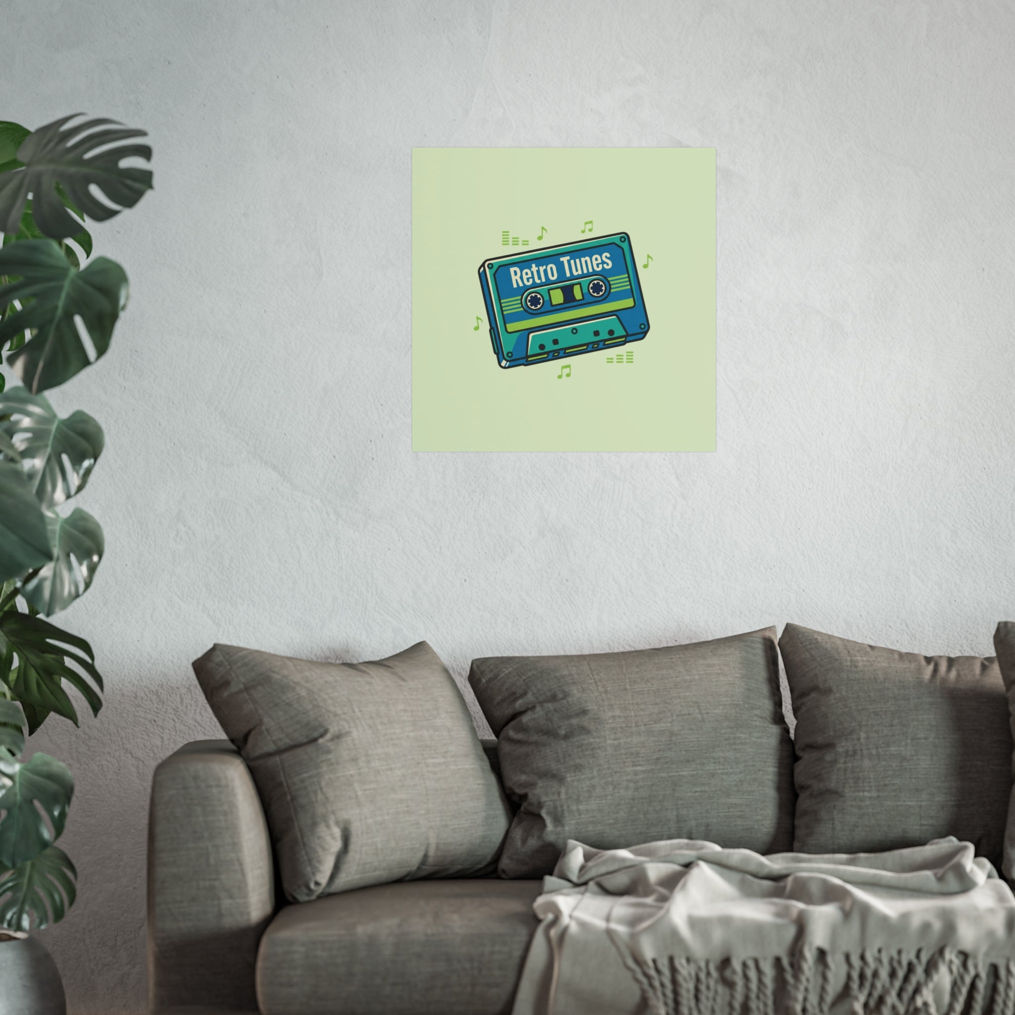 Retro Tunes Cassette Poster — Vintage Music Wall Art