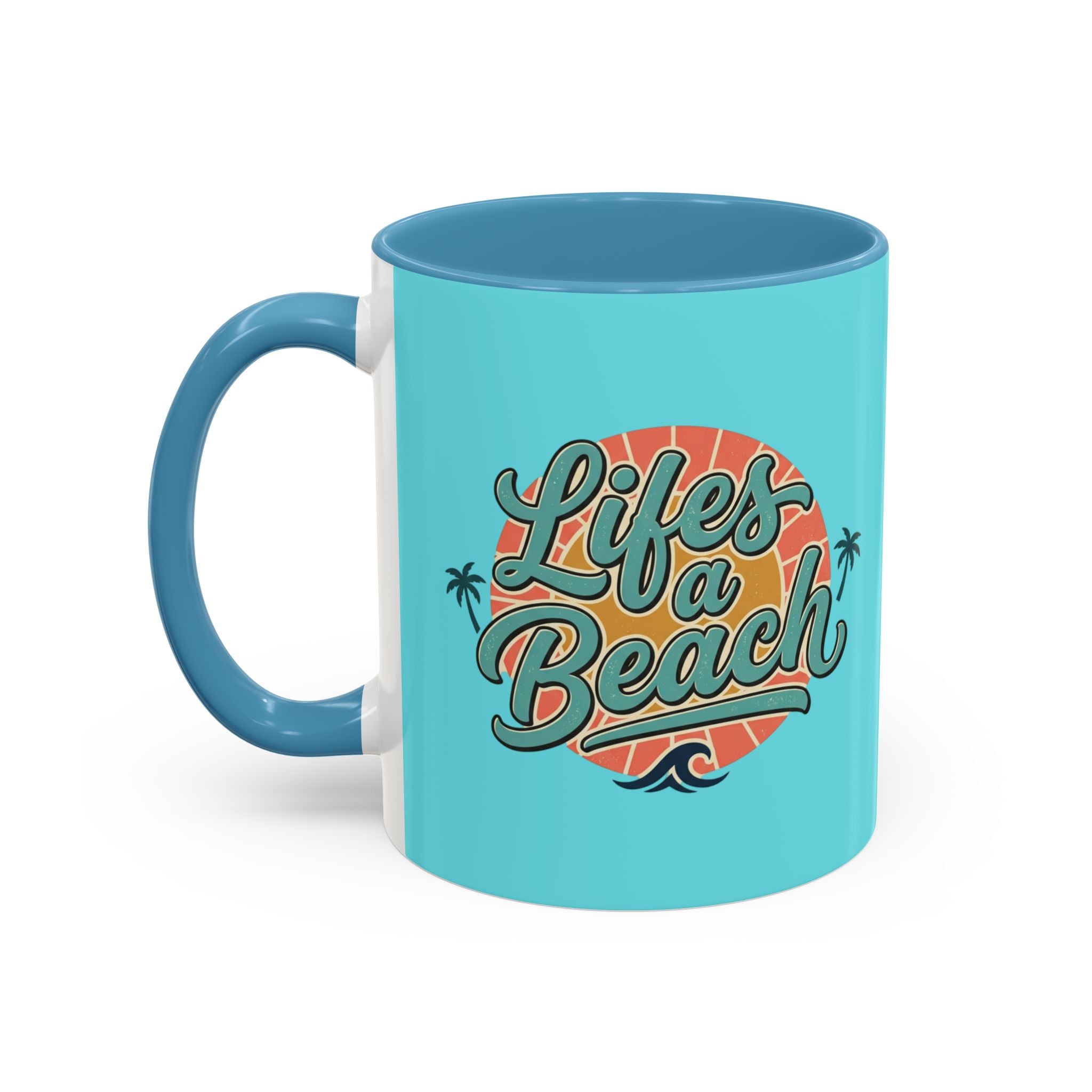 Life's a Beach Coffee Mug — Retro Beach Vibes 11/15oz Accent Mug