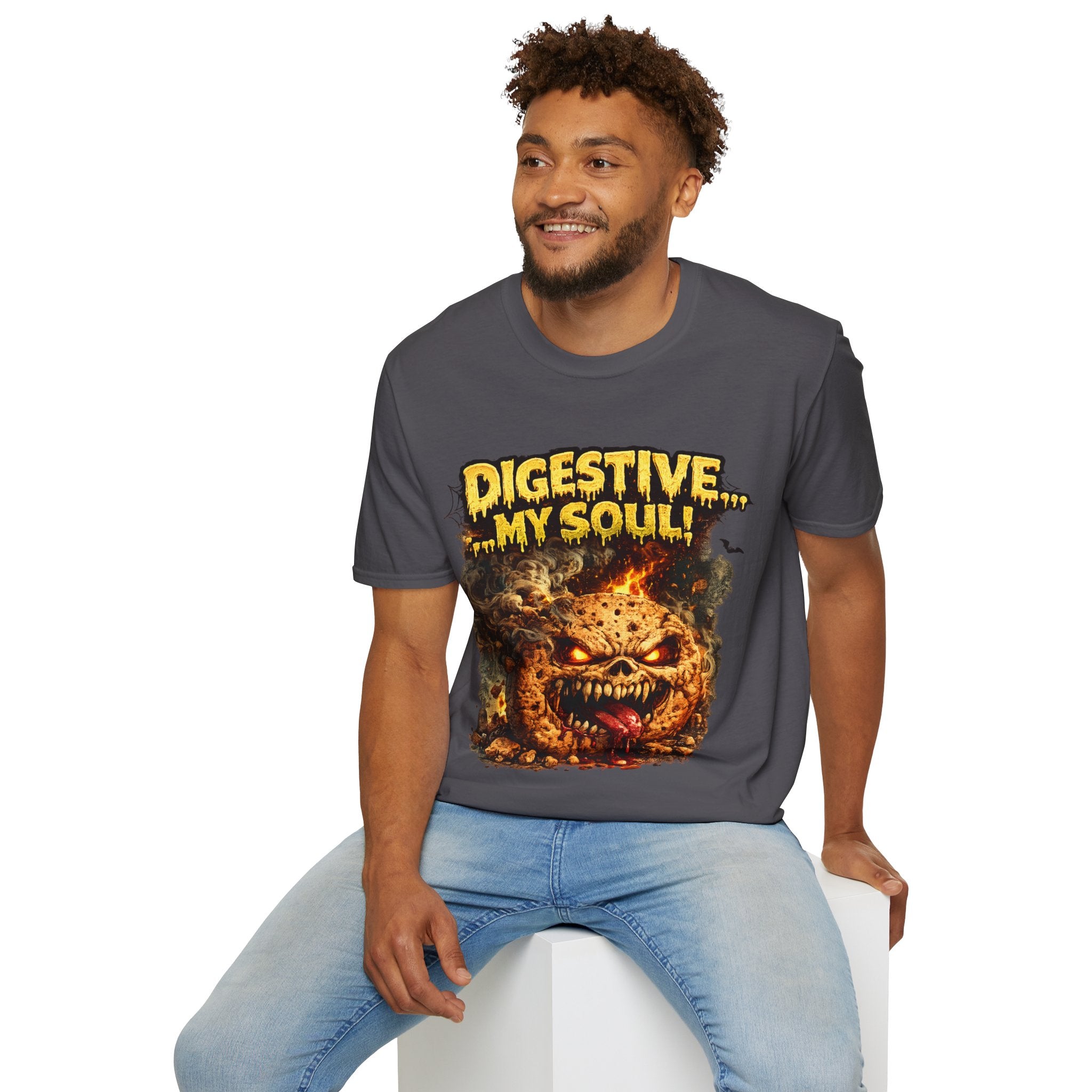 Digestive My Soul Graphic T‑Shirt — Horror Monster Skull Design
