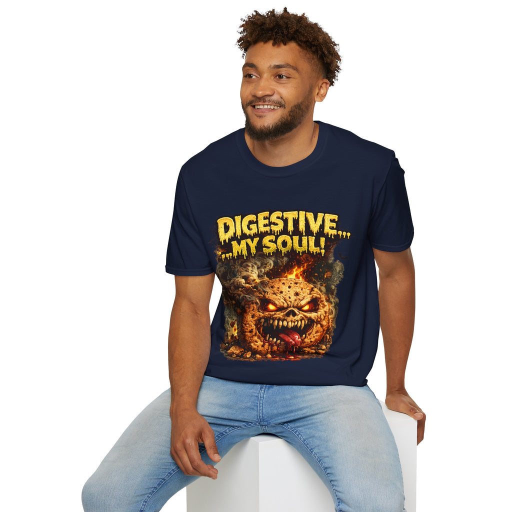 Digestive My Soul Graphic T‑Shirt — Horror Monster Skull Design