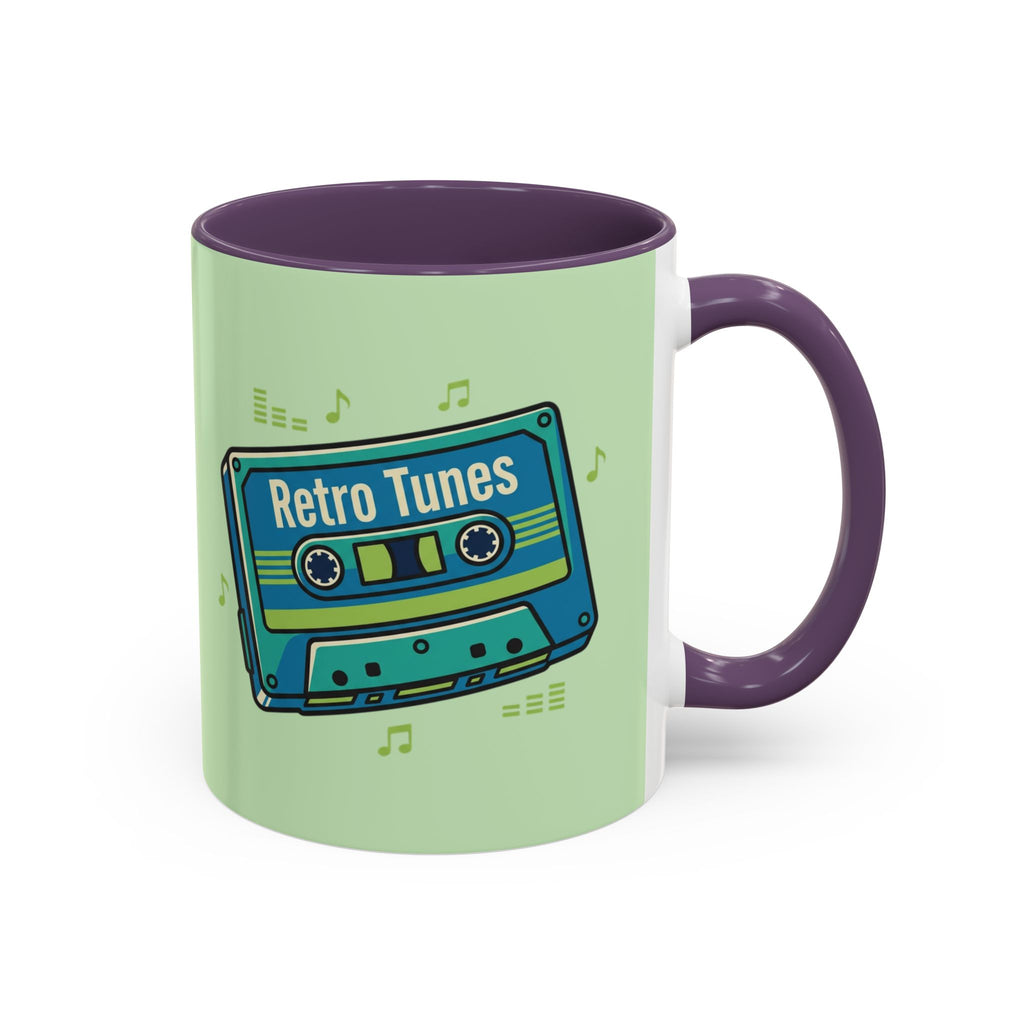Retro Tunes Accent Coffee Mug — Cassette Tape Music Lovers Gift (11/15oz)