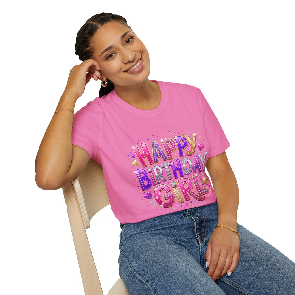Happy Birthday Girl T-Shirt — Colorful Confetti Party Tee