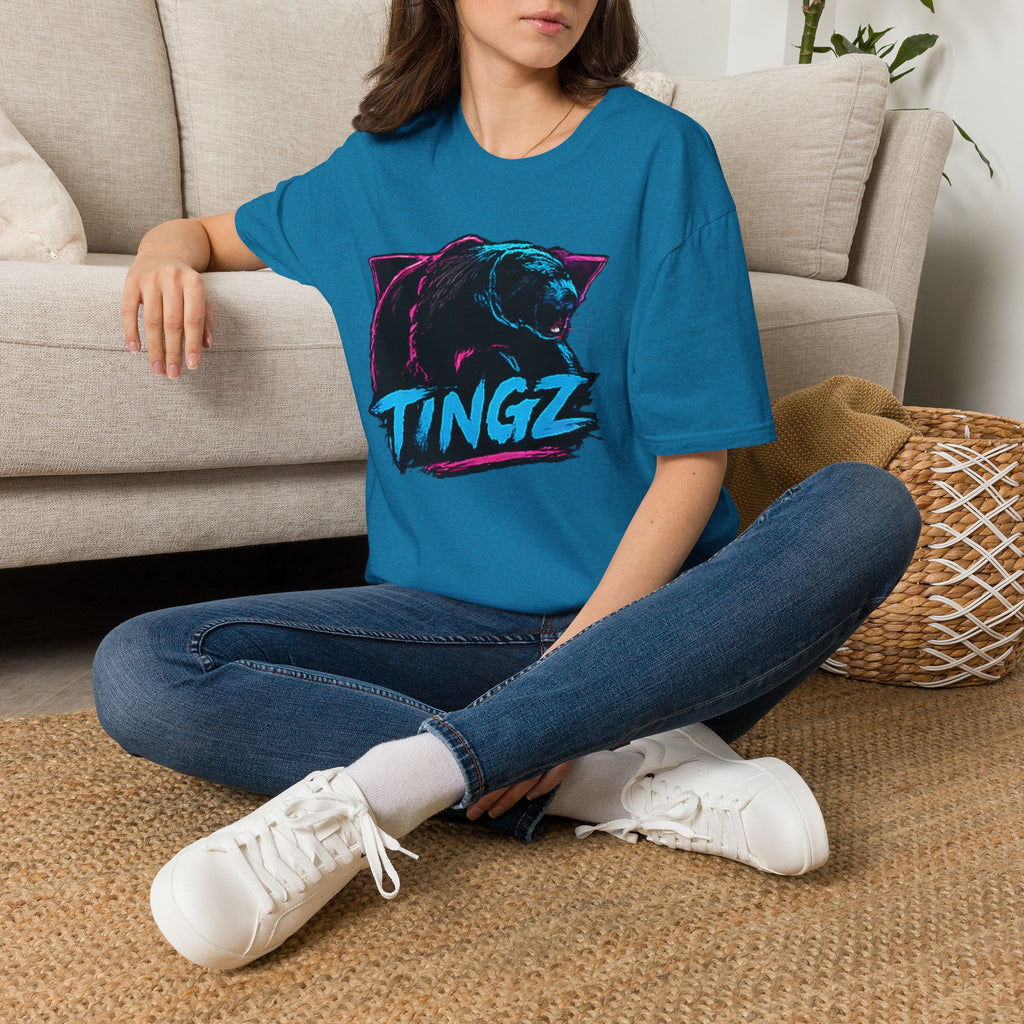 Bear TINGZ Graphic T-Shirt —  Retro Neon Crew Tee