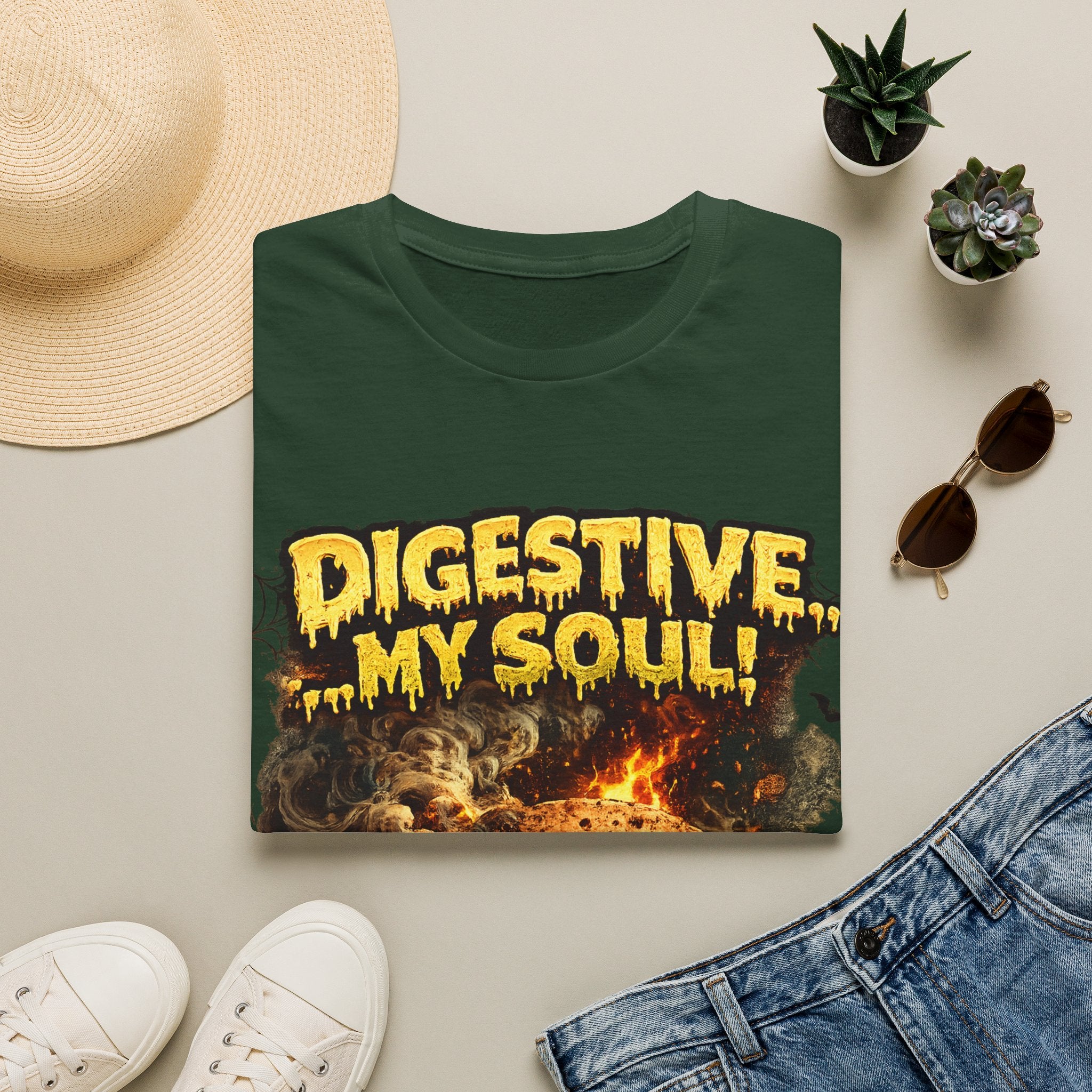 Digestive My Soul Graphic T‑Shirt — Horror Monster Skull Design