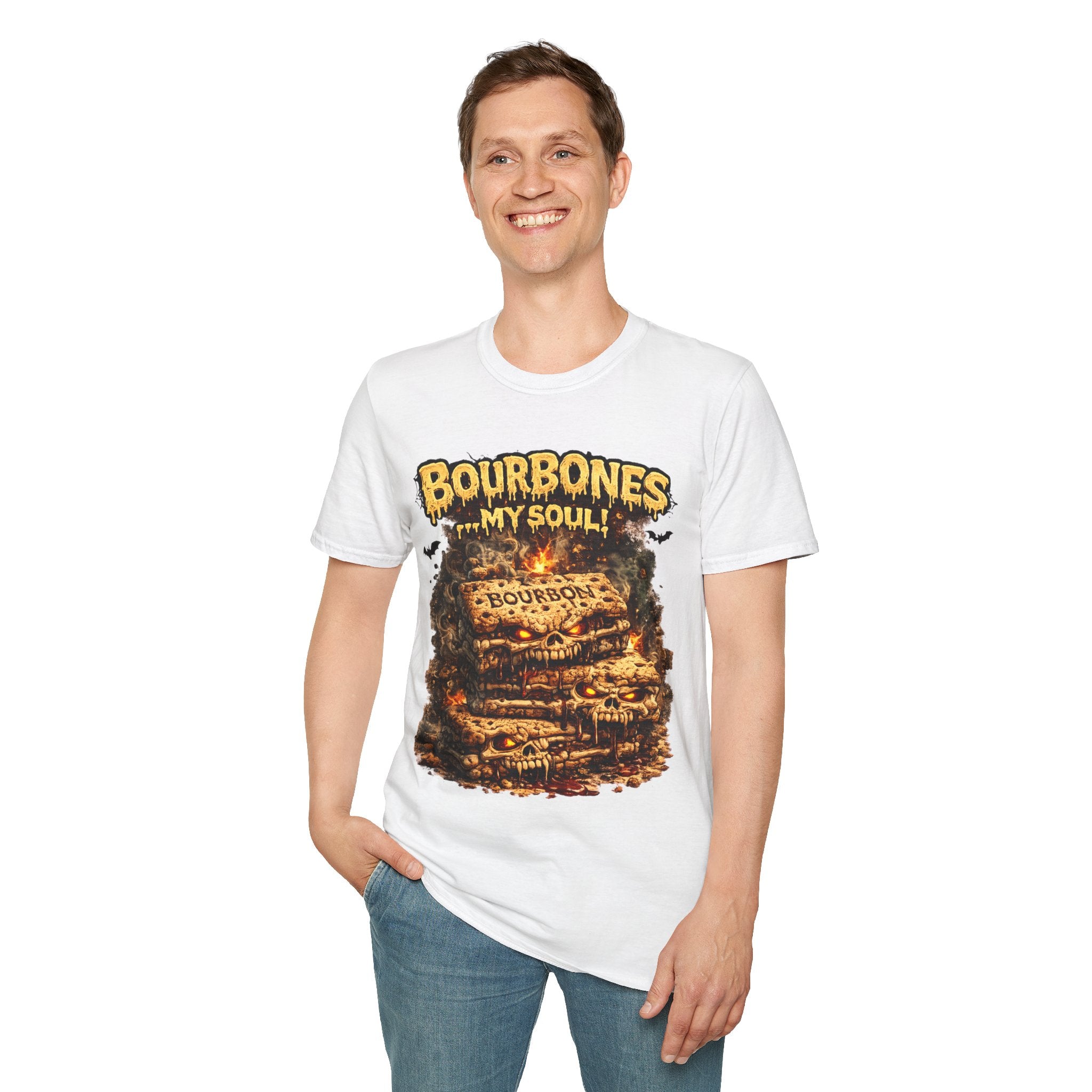 Bourbones My Soul T‑Shirt — Vintage Whiskey Skull Graphic Tee