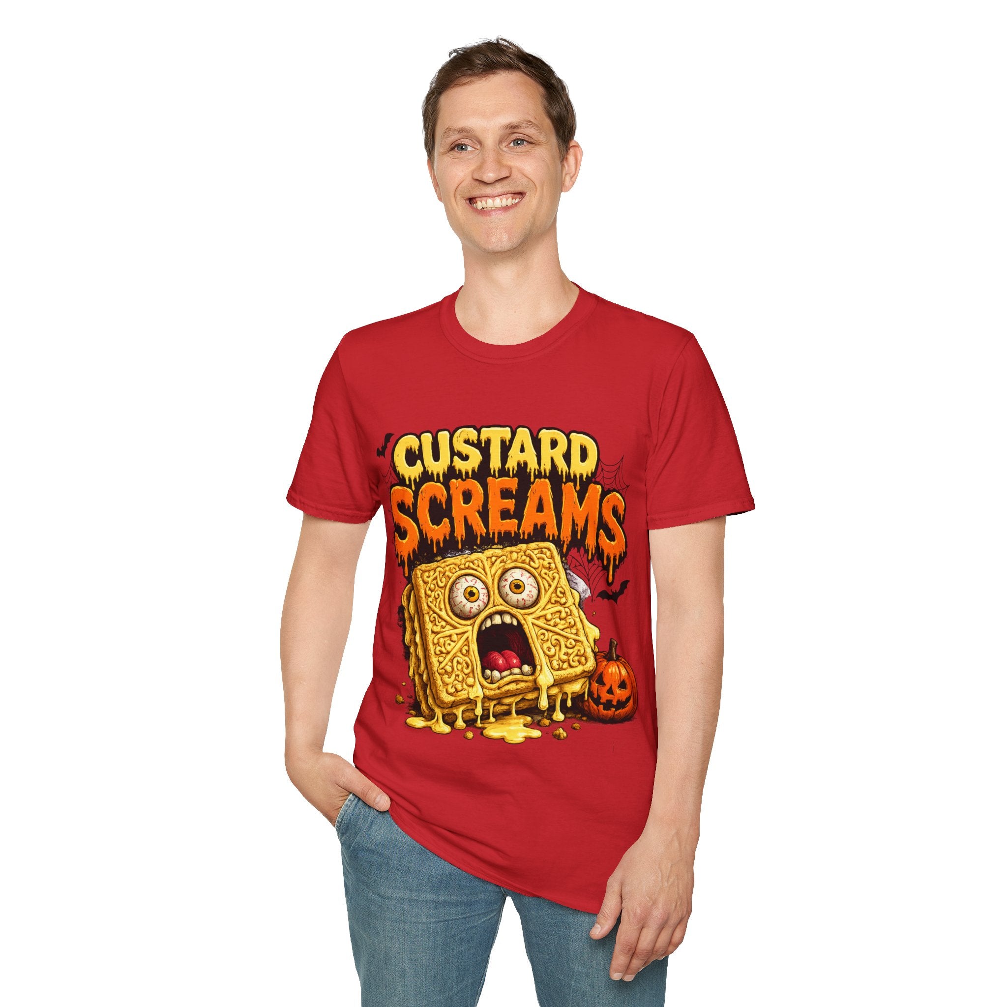 Custard Screams Halloween T-Shirt — Spooky Dessert Graphic Tee