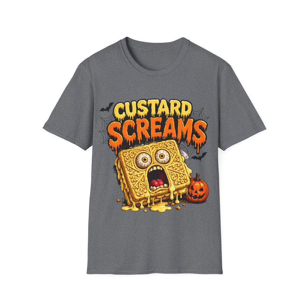 Custard Screams Halloween T-Shirt — Spooky Dessert Graphic Tee