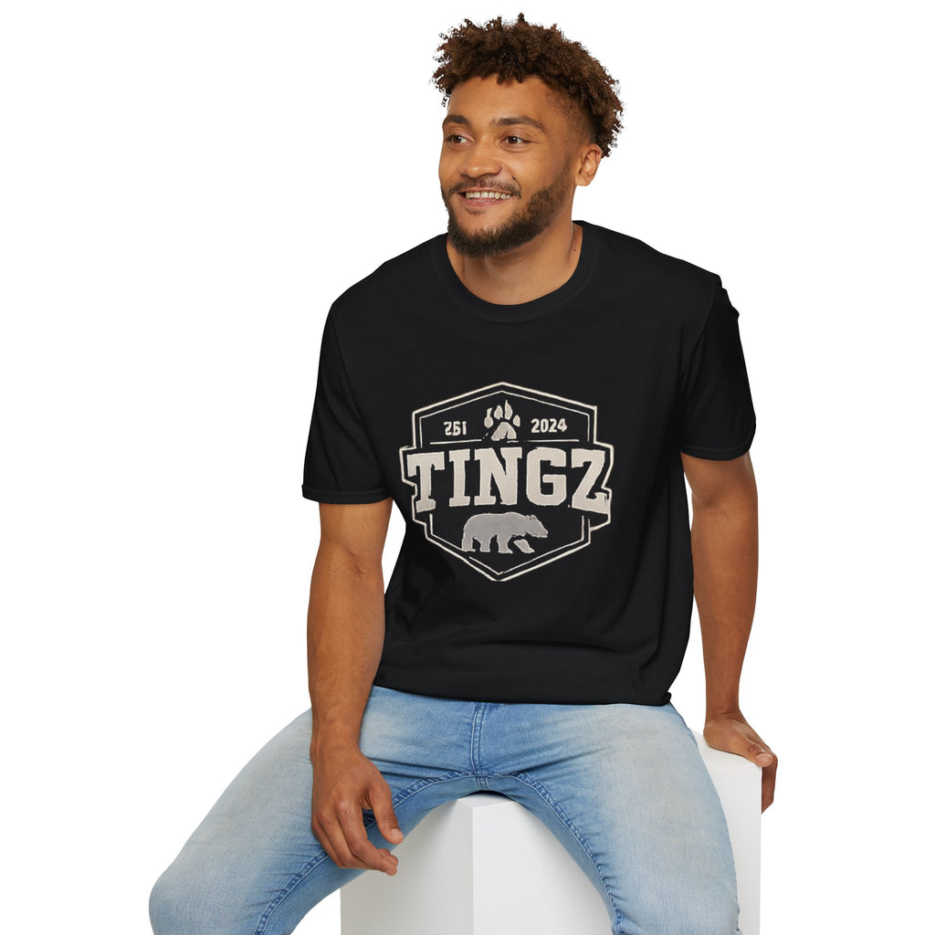 Bear Tingz Logo T‑Shirt — Retro Paw Emblem Tee