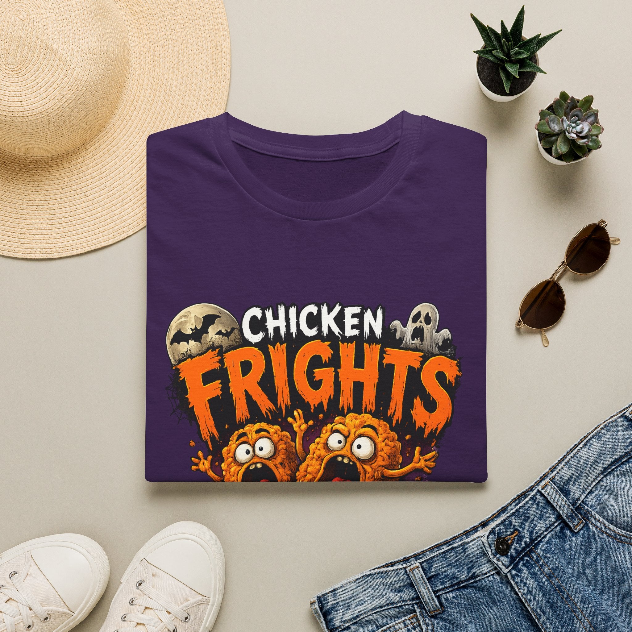 Chicken Frights T-Shirt — Cute Spooky Halloween Chicken Bites Tee
