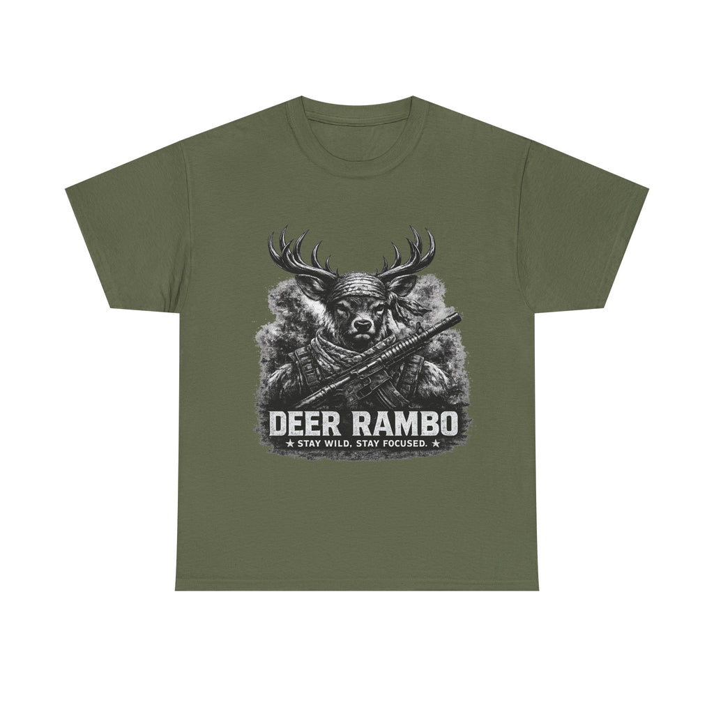 Deer Rambo Skull T-Shirt | Hunter Gift | Woodland Deer Shirt | Rustic Outdoor Tee | Unisex Shirt