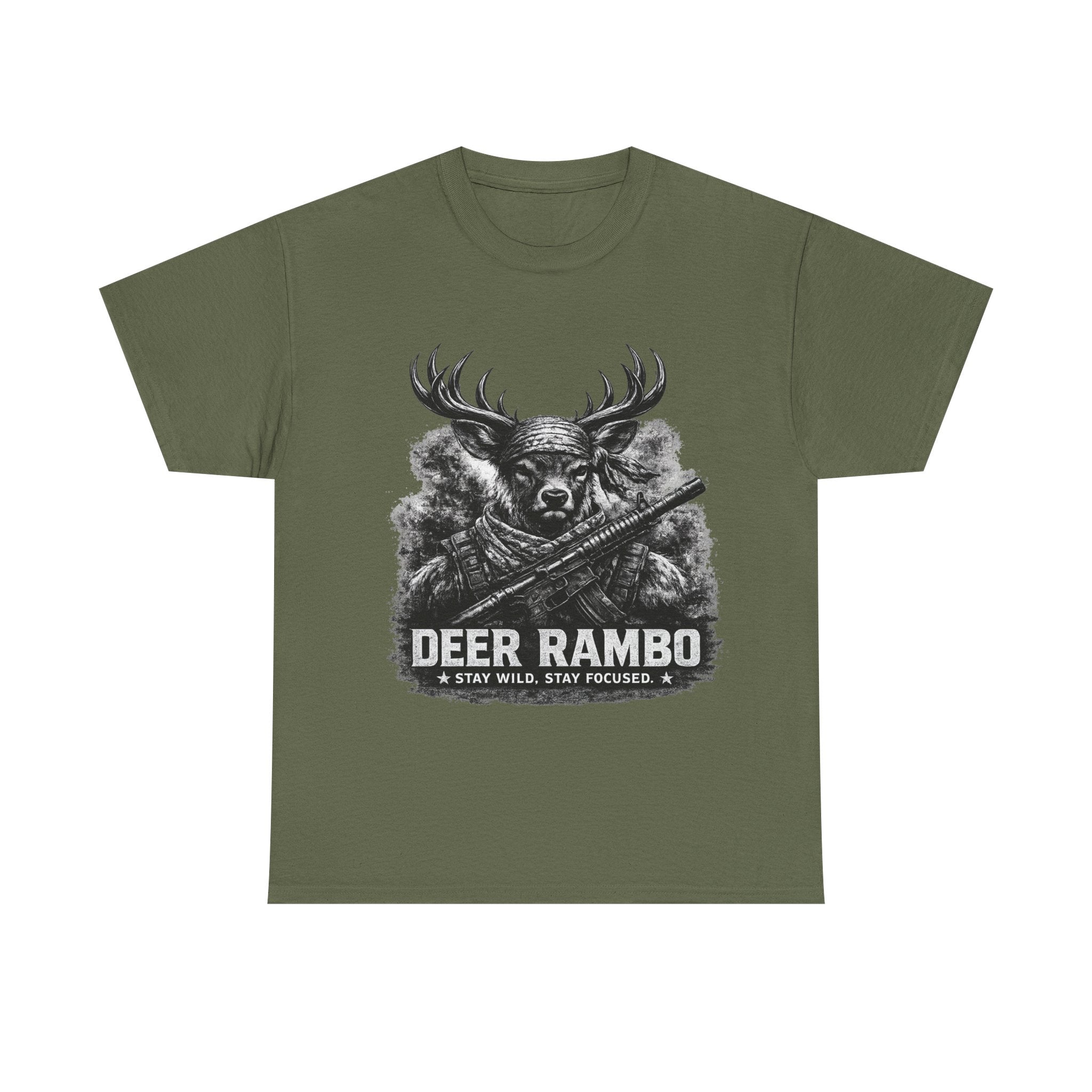 Deer Rambo Skull T-Shirt | Hunter Gift | Woodland Deer Shirt | Rustic Outdoor Tee | Unisex Shirt