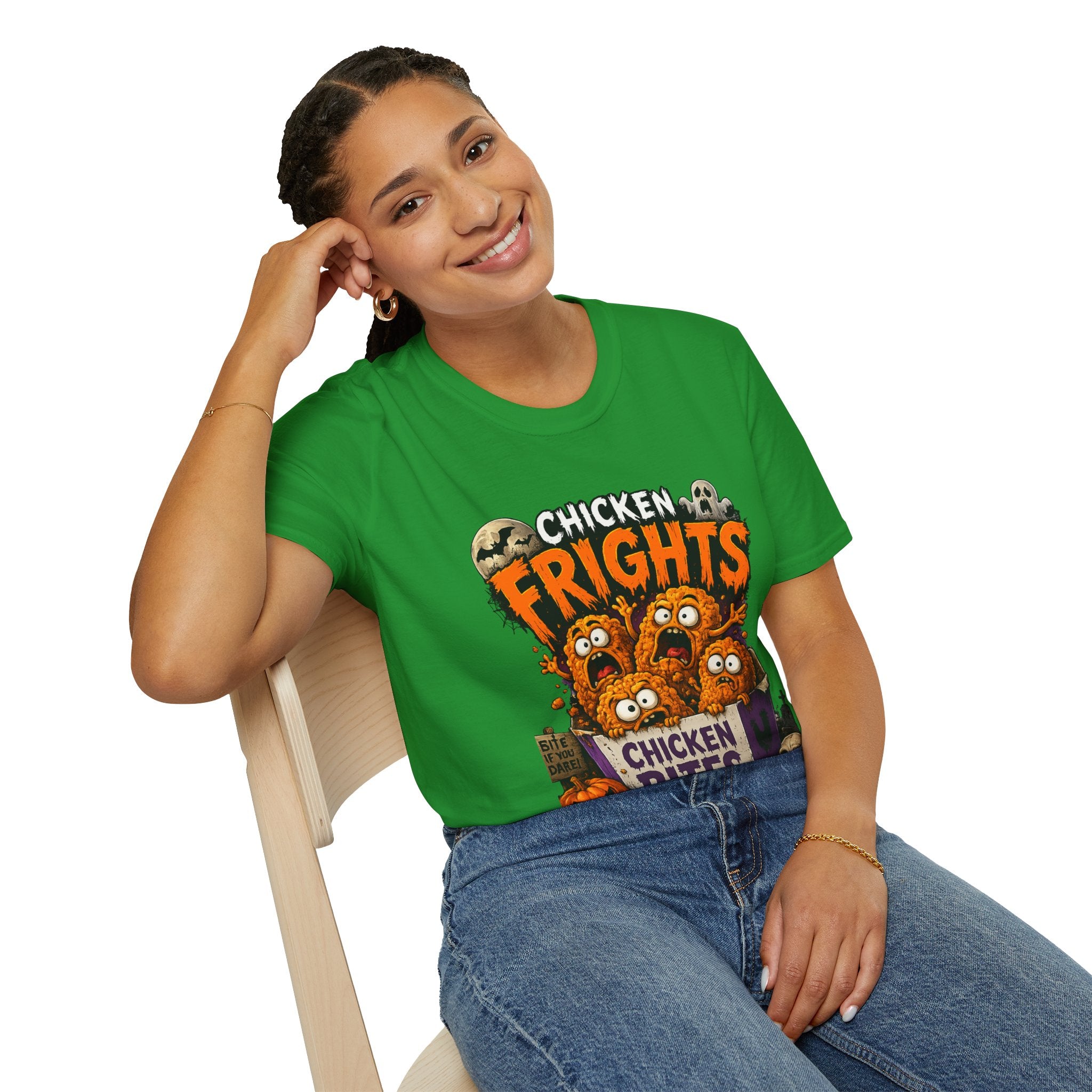 Chicken Frights T-Shirt — Cute Spooky Halloween Chicken Bites Tee