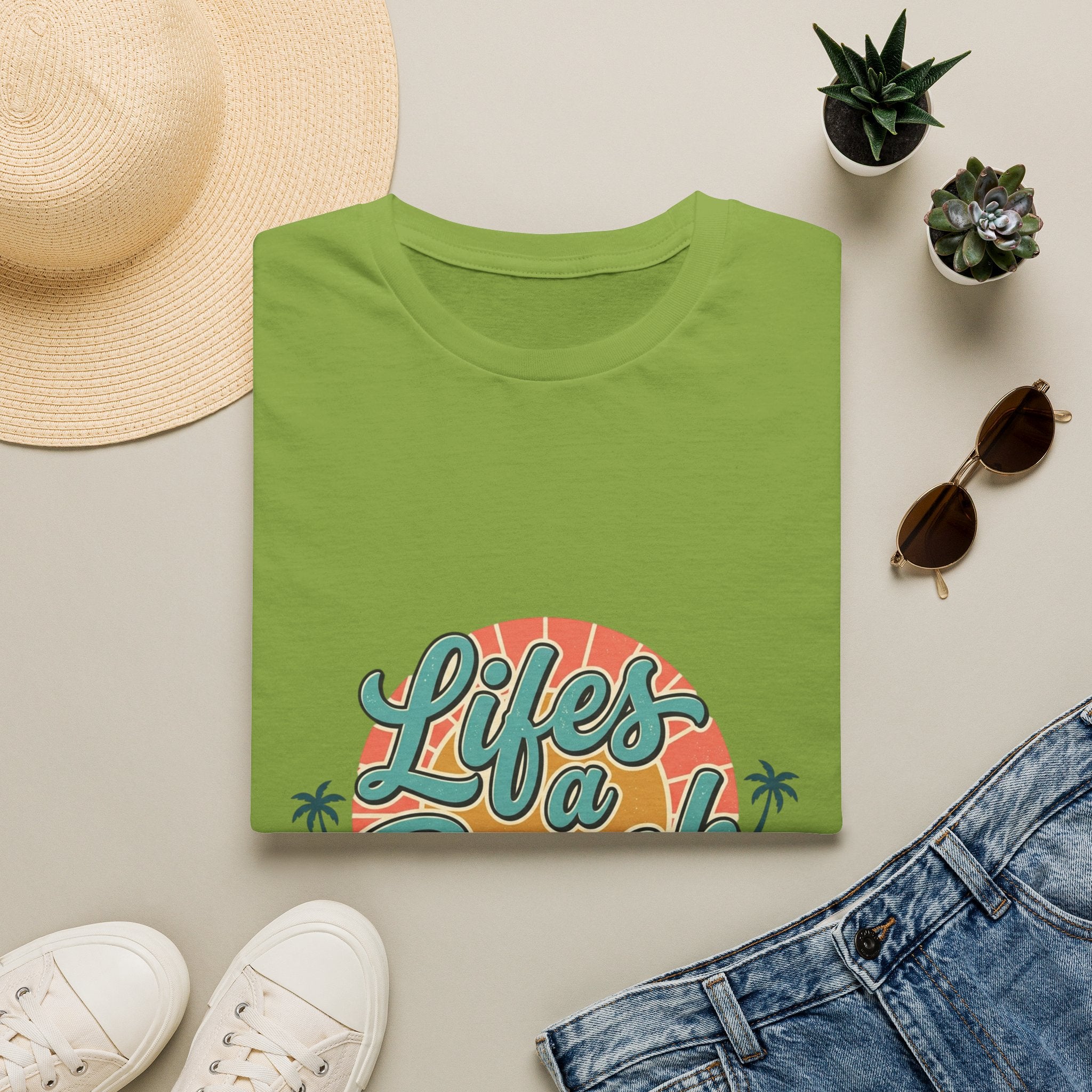 Life's a Beach T-Shirt — Retro Palm Sunset Summer Tee