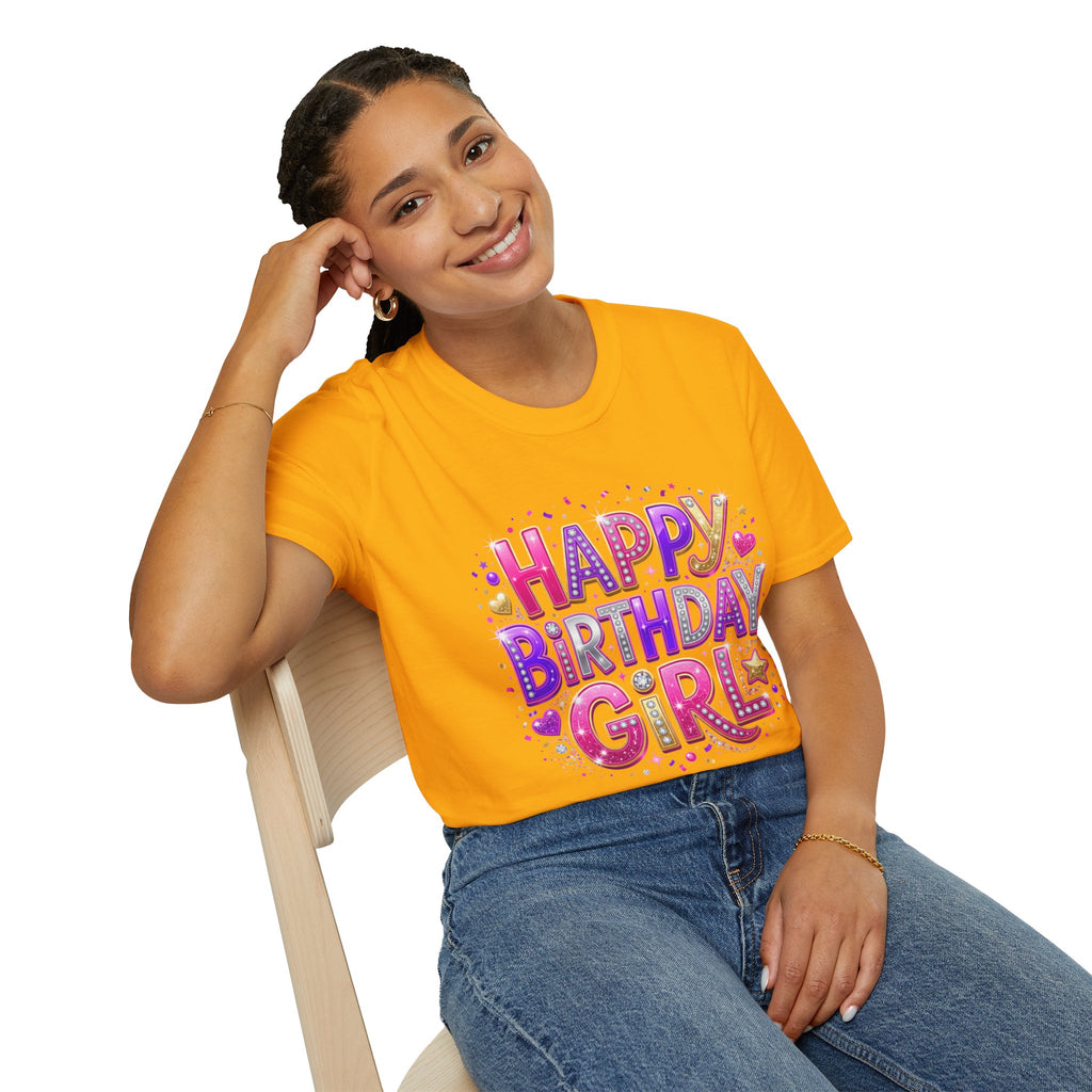 Happy Birthday Girl T-Shirt — Colorful Confetti Party Tee