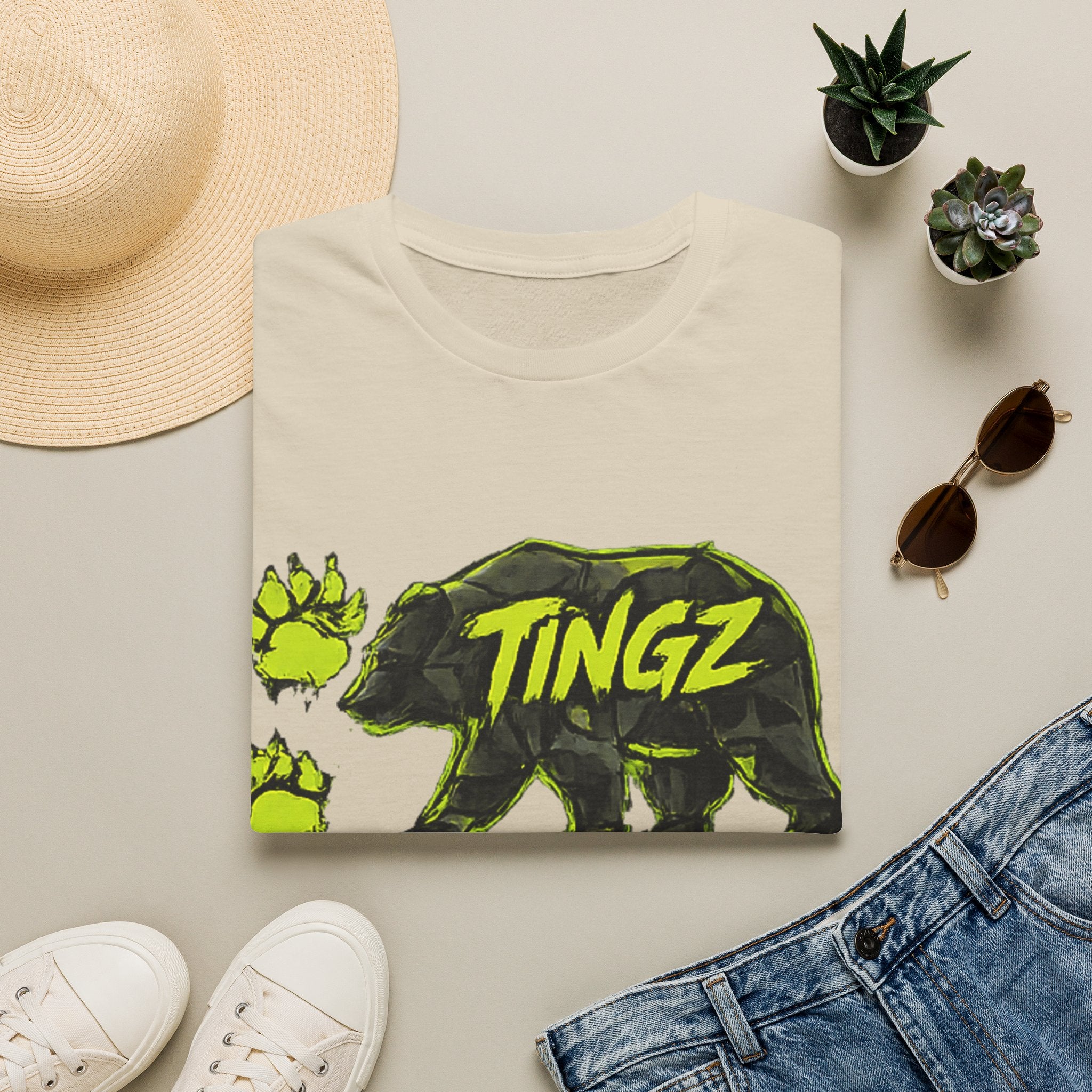 Bear TINGZ Paw Graphic T-Shirt —  Neon Logo
