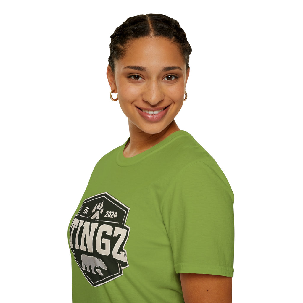 Bear Tingz Logo T‑Shirt — Retro Paw Emblem Tee