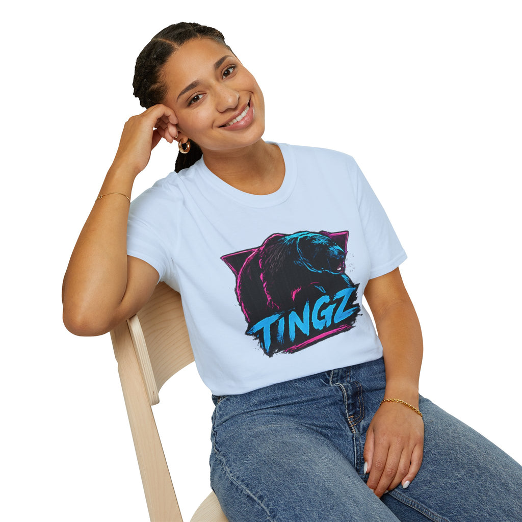 Bear TINGZ Graphic T-Shirt —  Retro Neon Crew Tee