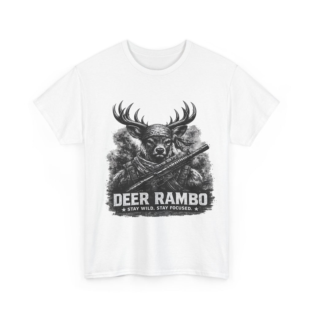 Deer Rambo Skull T-Shirt | Hunter Gift | Woodland Deer Shirt | Rustic Outdoor Tee | Unisex Shirt