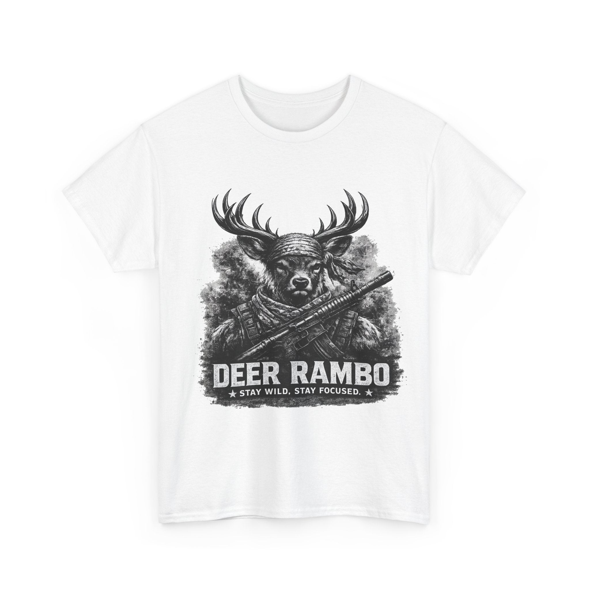 Deer Rambo Skull T-Shirt | Hunter Gift | Woodland Deer Shirt | Rustic Outdoor Tee | Unisex Shirt