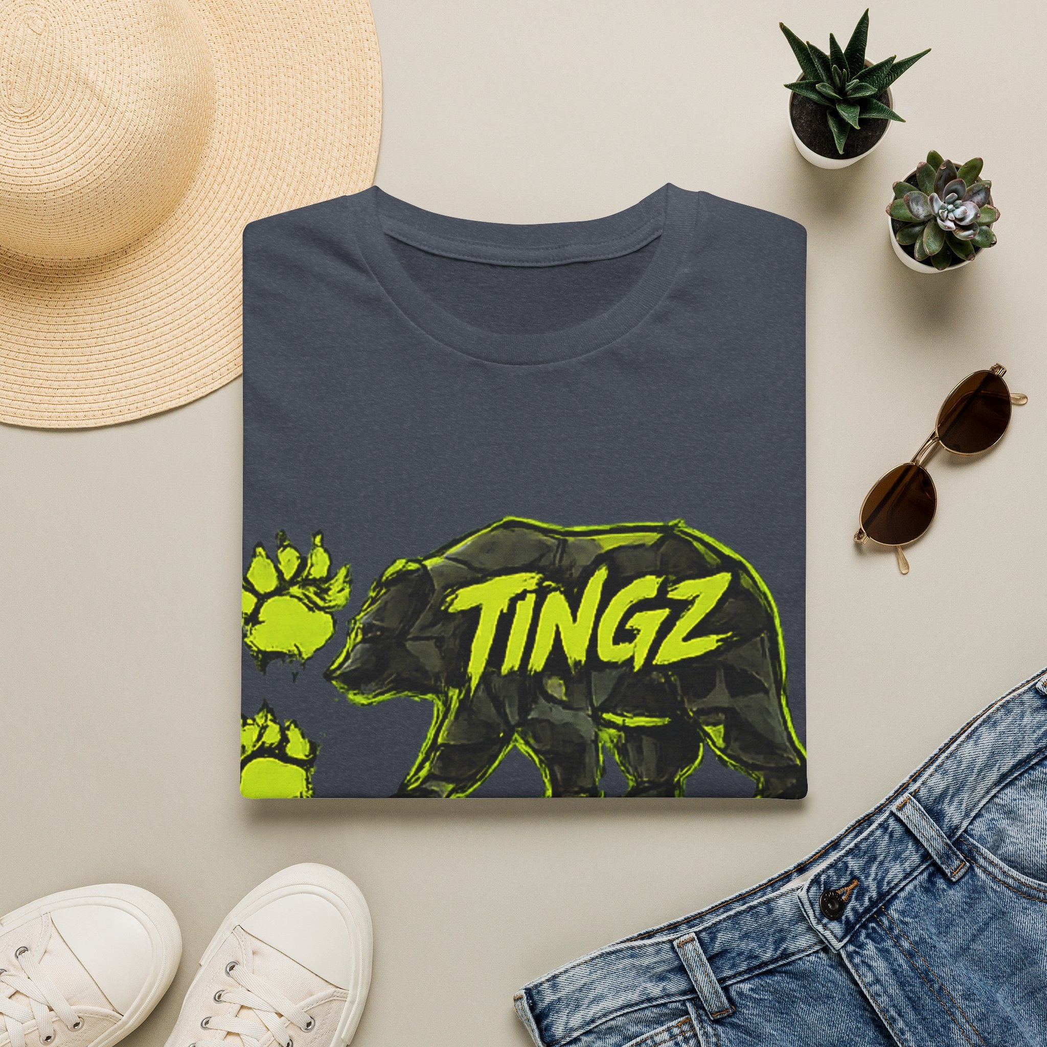 Bear TINGZ Paw Graphic T-Shirt —  Neon Logo