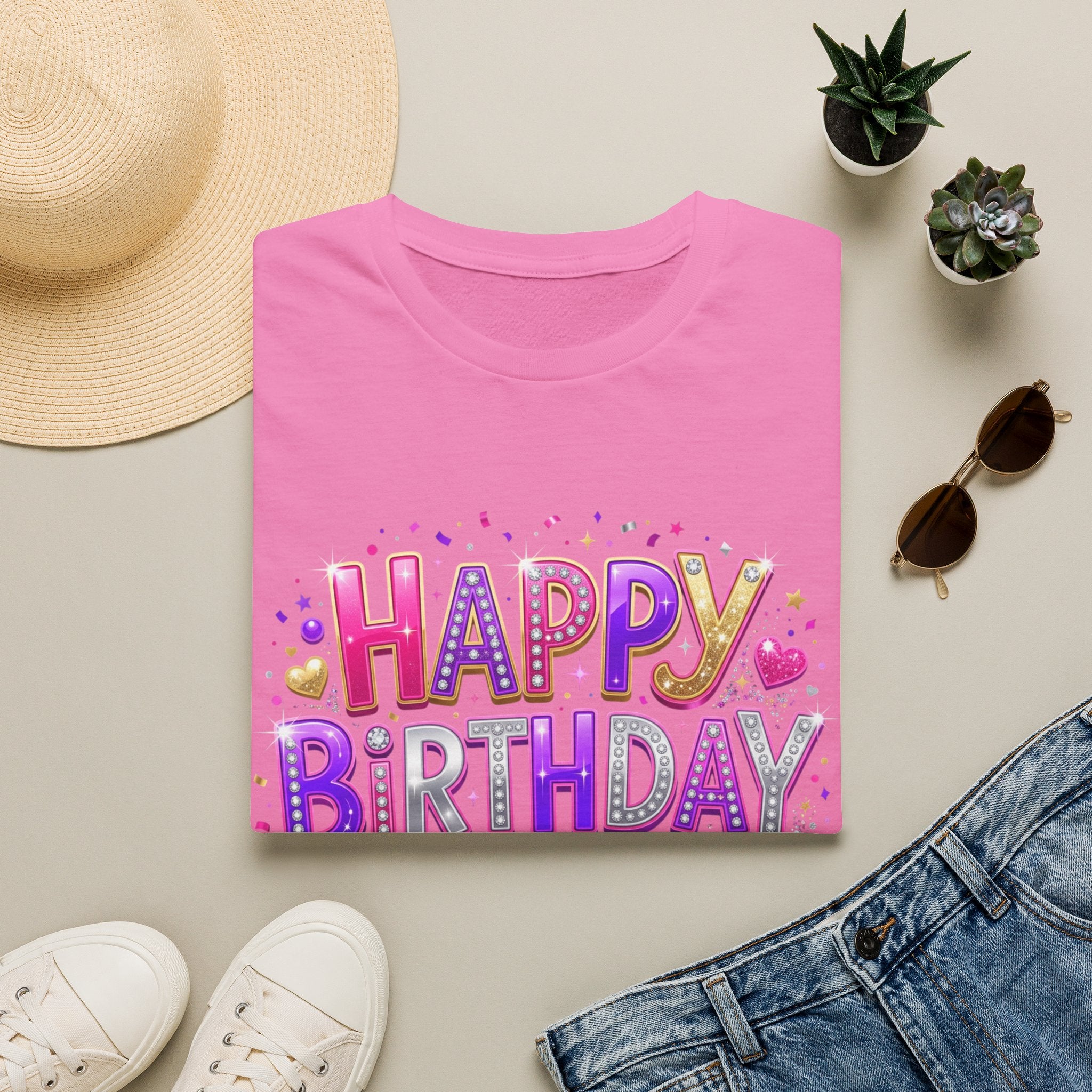 Happy Birthday Girl T-Shirt — Colorful Confetti Party Tee