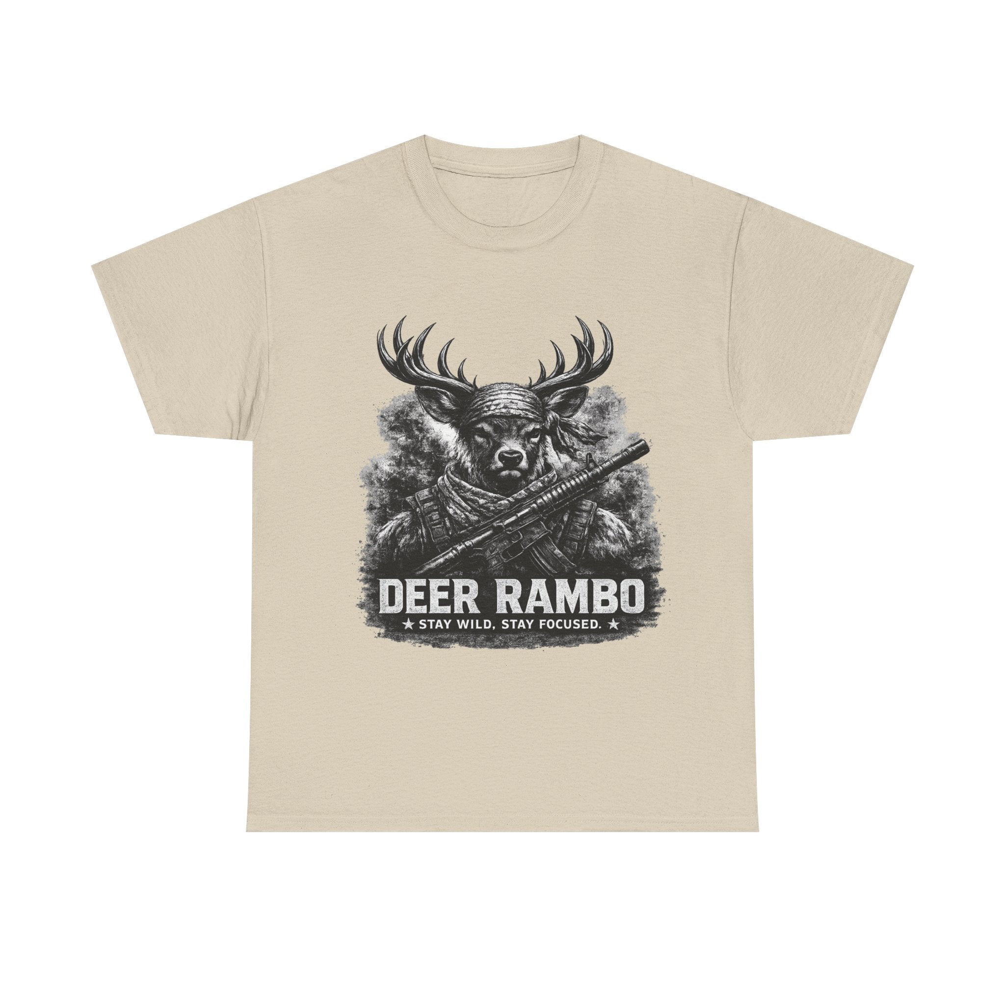 Deer Rambo Skull T-Shirt | Hunter Gift | Woodland Deer Shirt | Rustic Outdoor Tee | Unisex Shirt