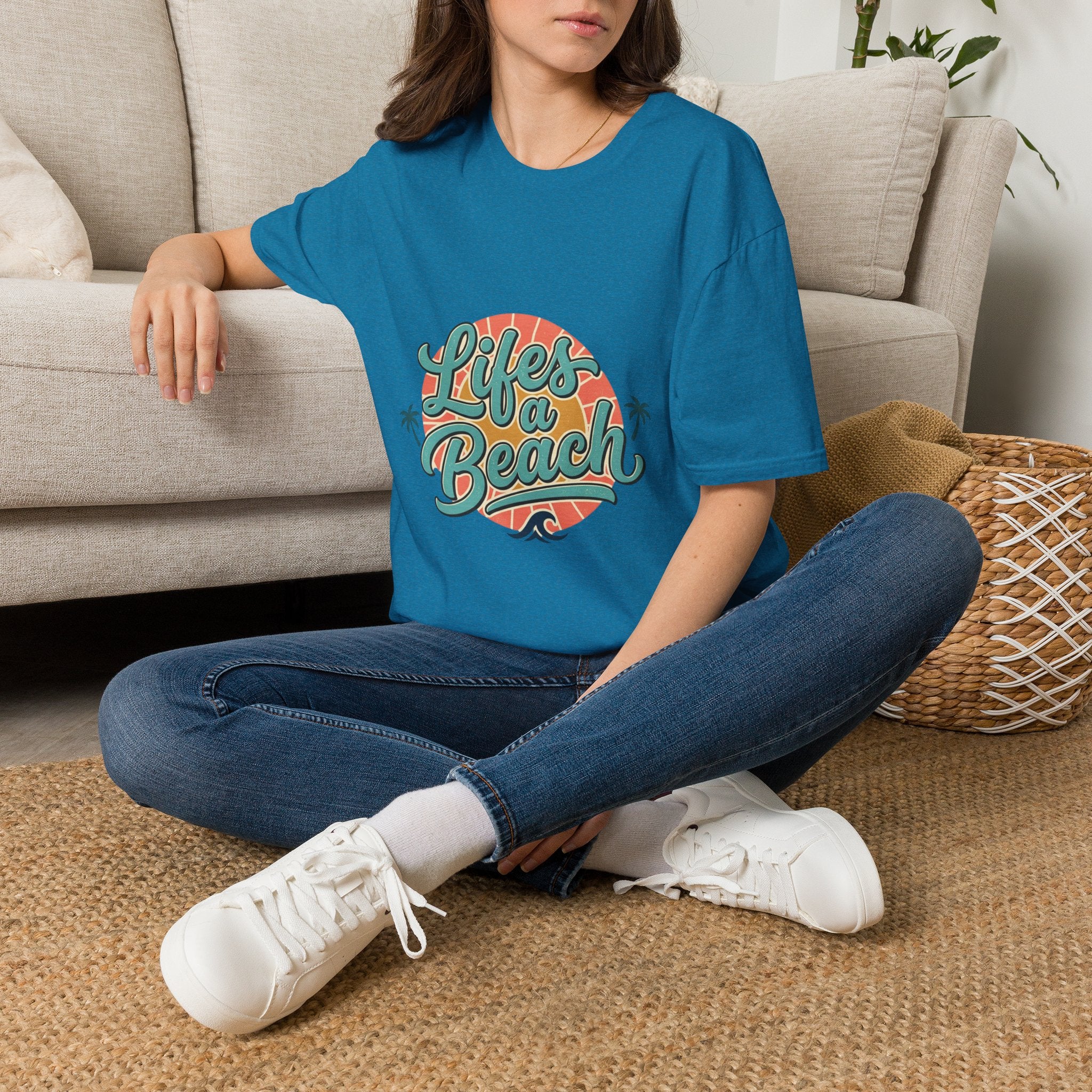 Life's a Beach T-Shirt — Retro Palm Sunset Summer Tee