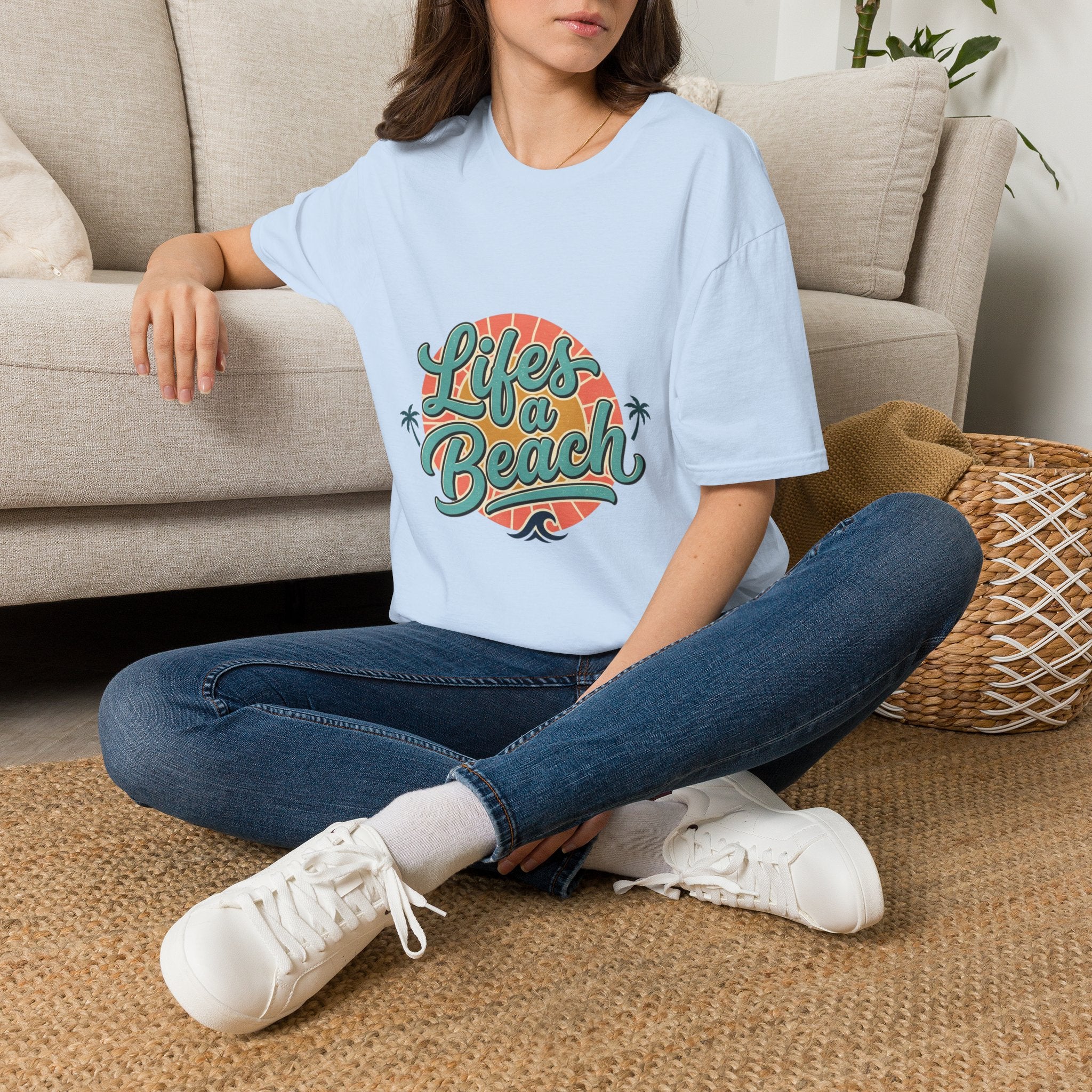Life's a Beach T-Shirt — Retro Palm Sunset Summer Tee