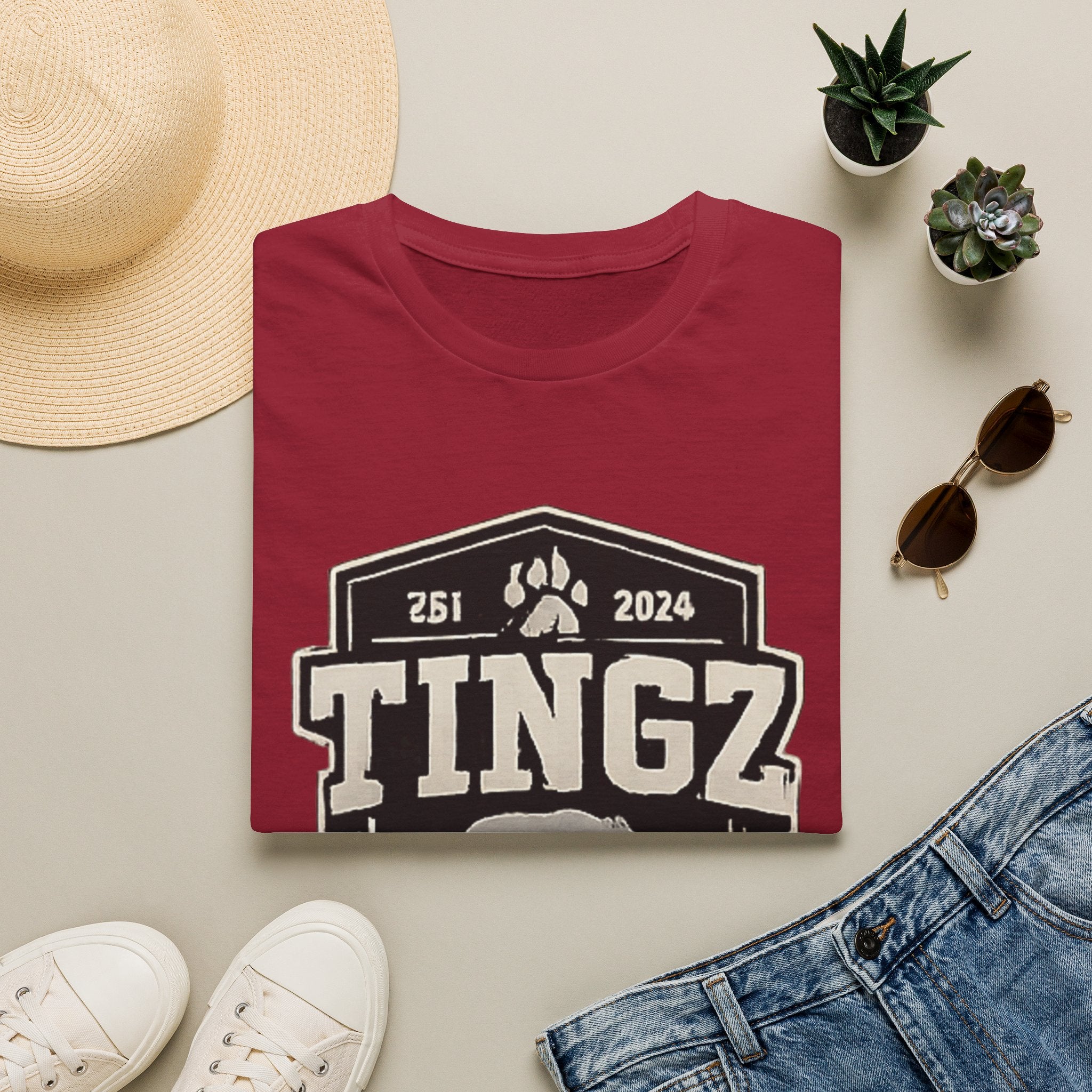 Bear Tingz Logo T‑Shirt — Retro Paw Emblem Tee