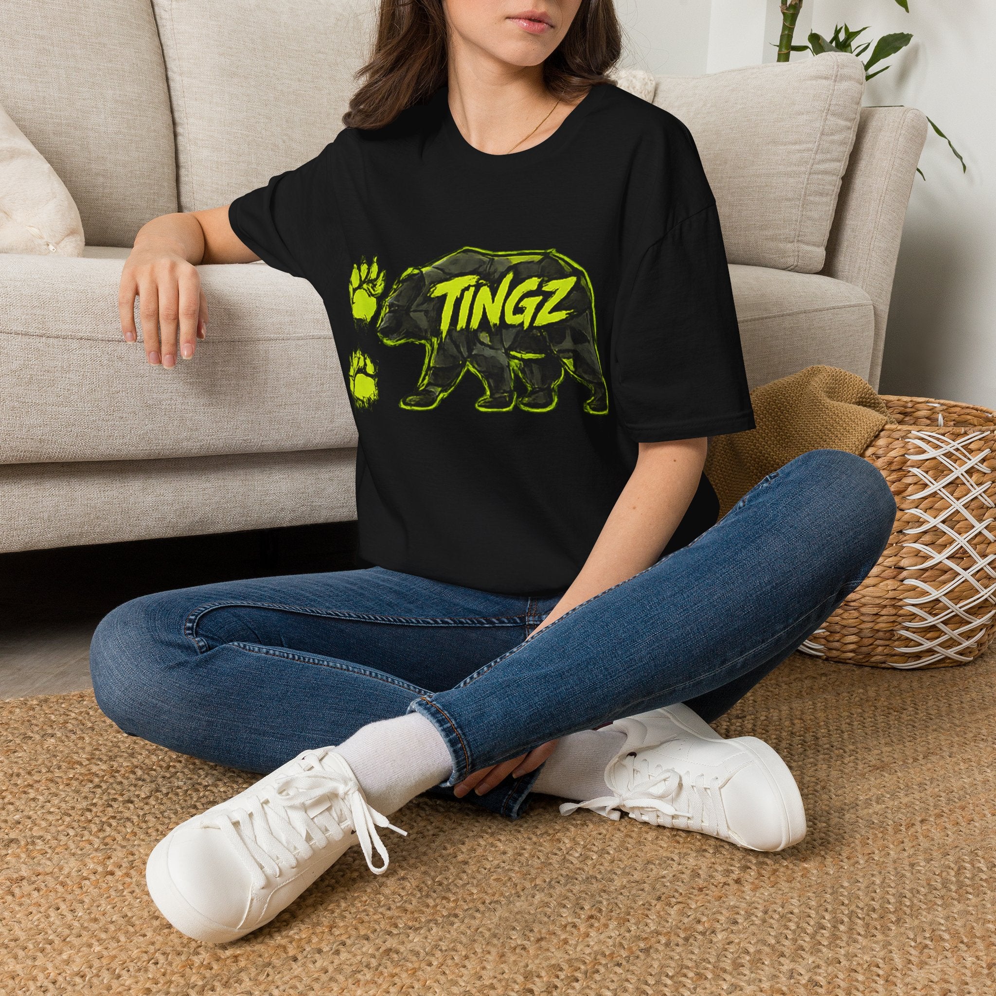 Bear TINGZ Paw Graphic T-Shirt —  Neon Logo