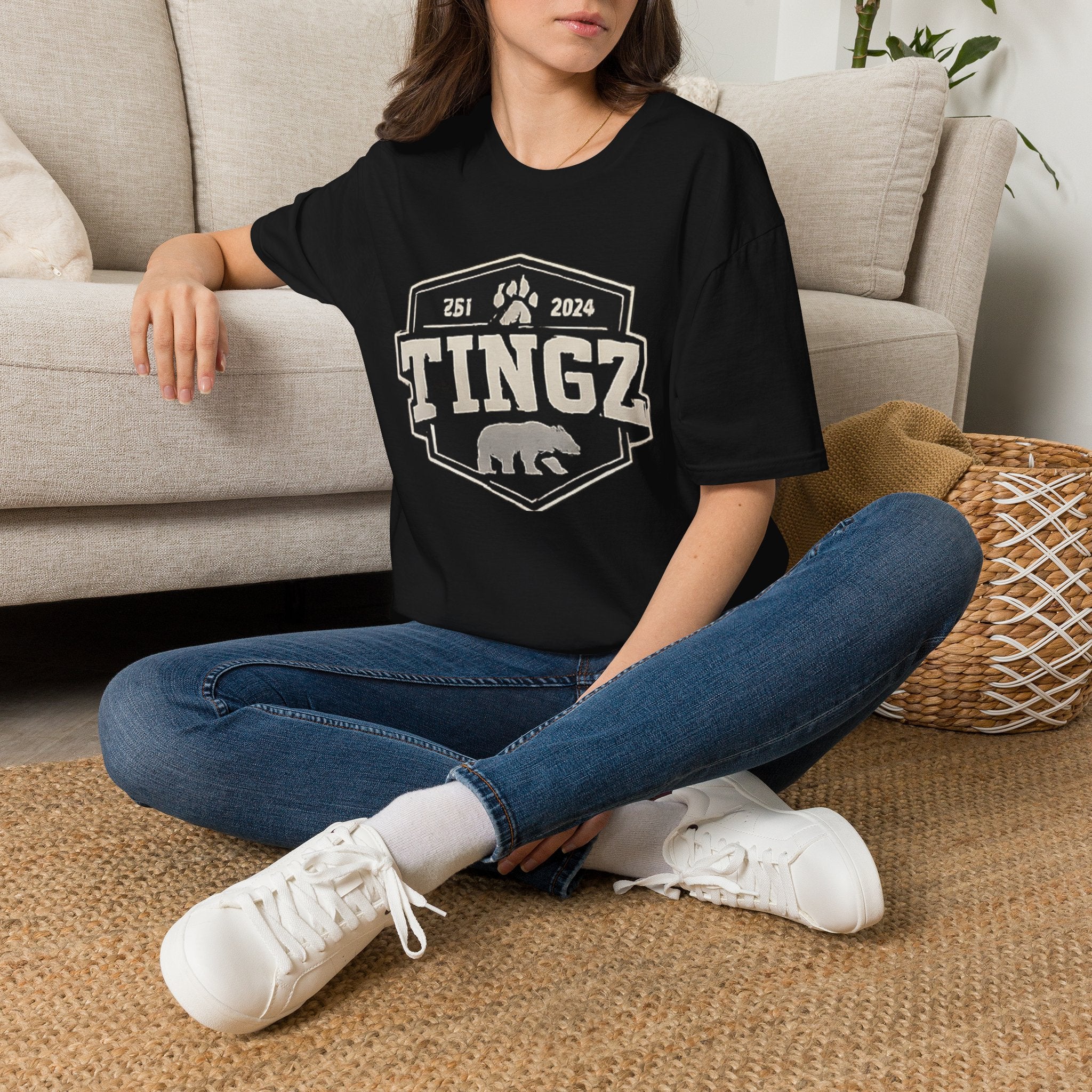 Bear Tingz Logo T‑Shirt — Retro Paw Emblem Tee