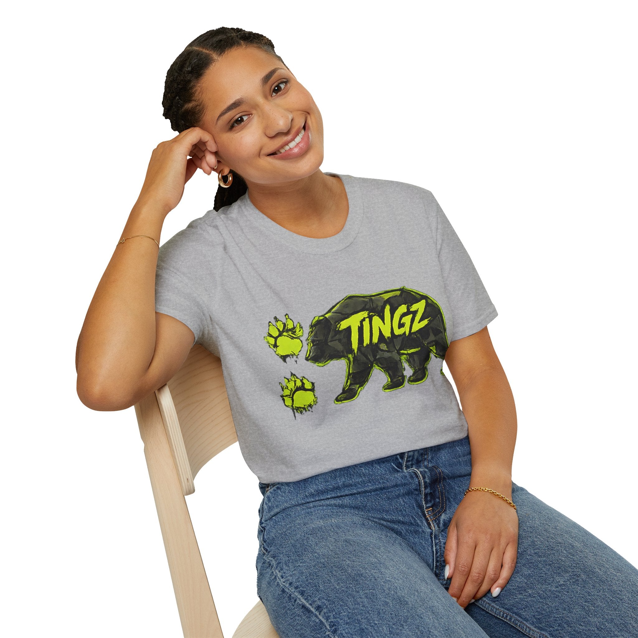 Bear TINGZ Paw Graphic T-Shirt —  Neon Logo