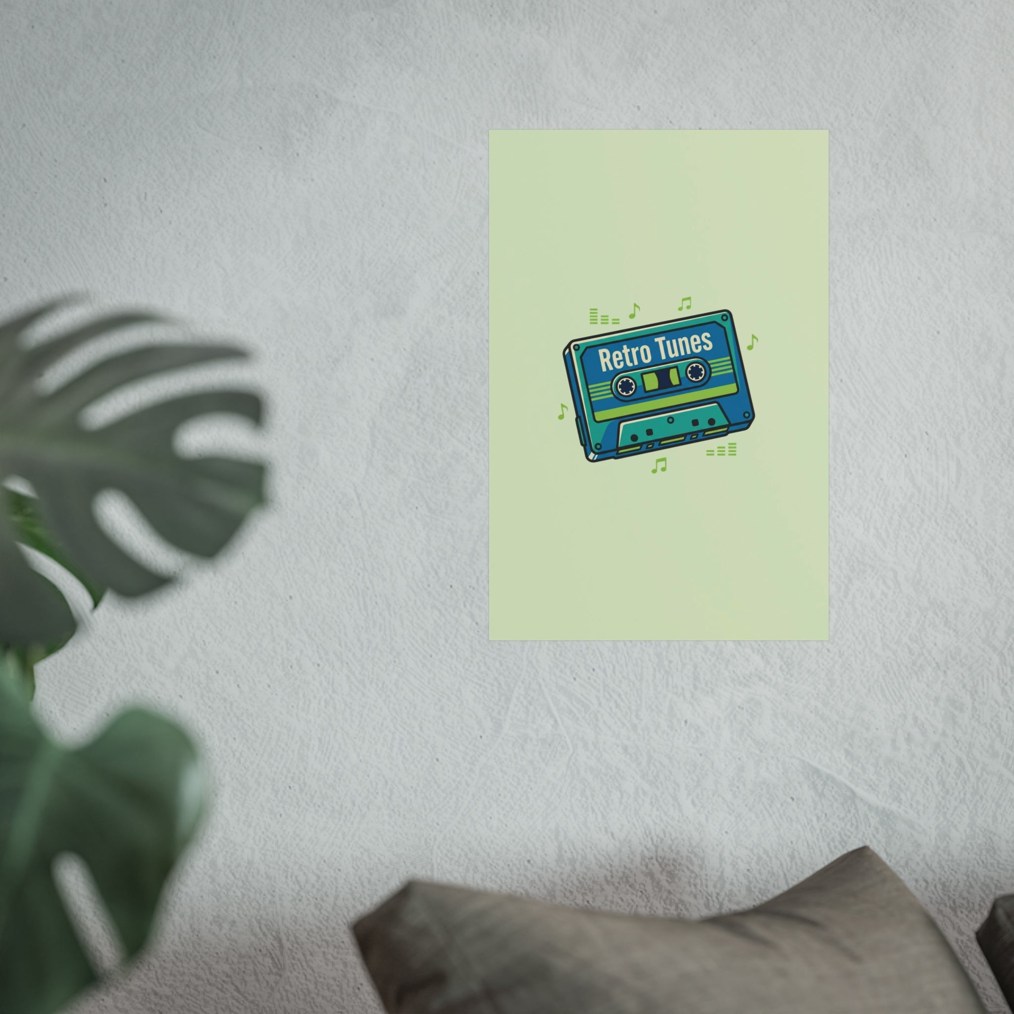 Retro Tunes Cassette Poster — Vintage Music Wall Art