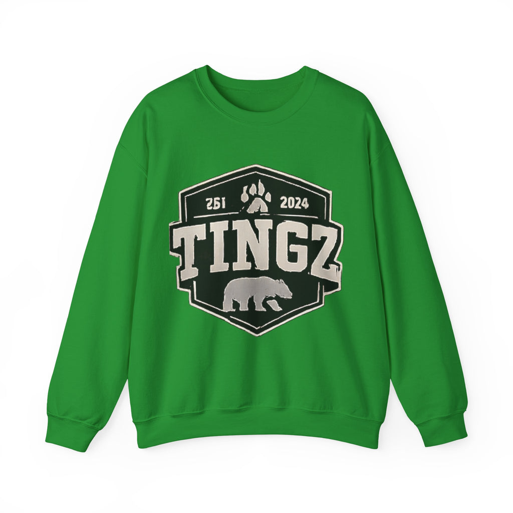BEAR TINGZ  Badge Unisex Crewneck Sweatshirt | Vintage Wildlife Graphic Sweatshirt | Classic Streetwear Pullover