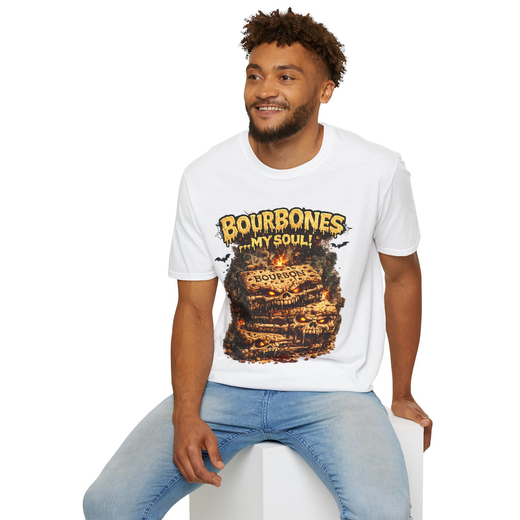 Bourbones My Soul T‑Shirt — Vintage Whiskey Skull Graphic Tee