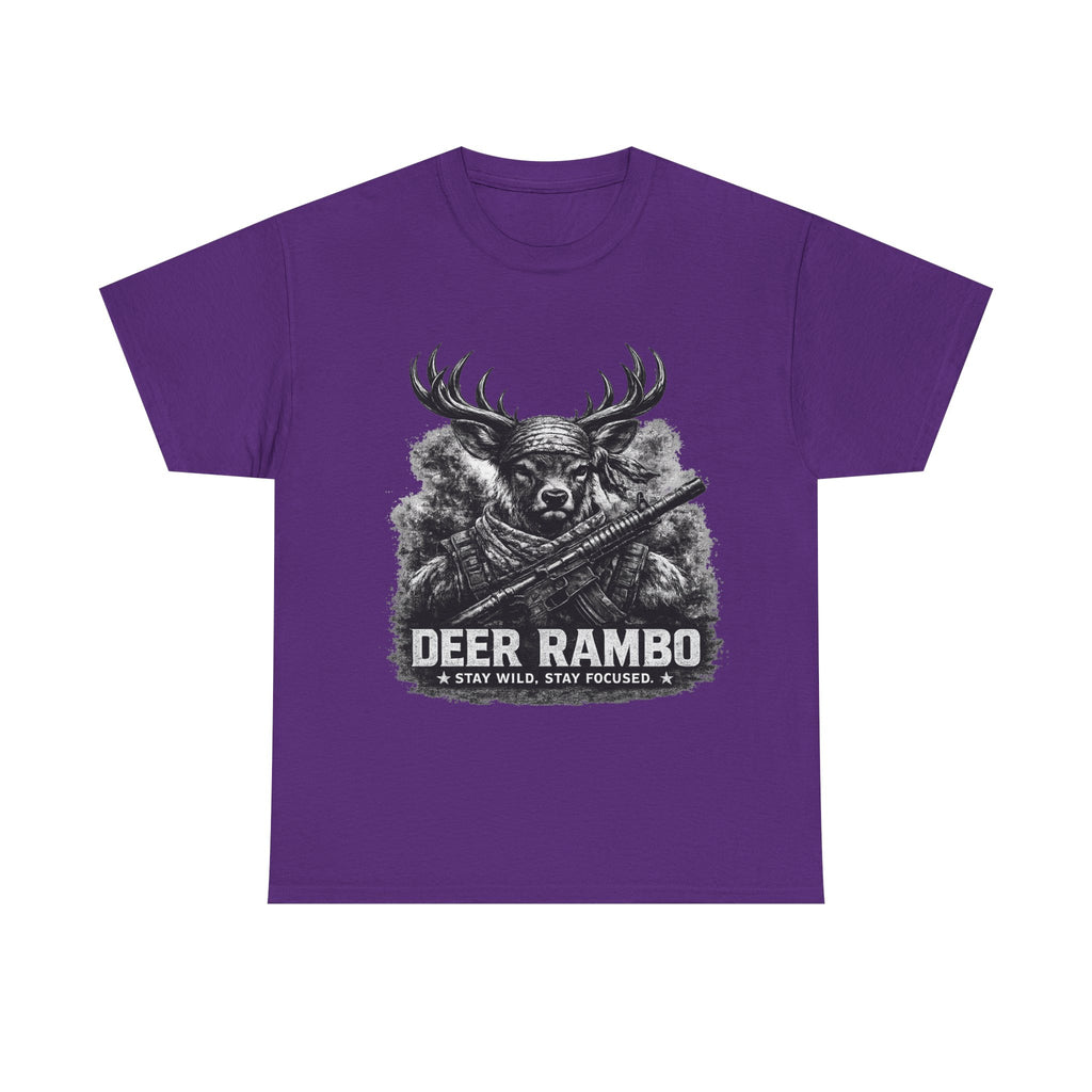 Deer Rambo Skull T-Shirt | Hunter Gift | Woodland Deer Shirt | Rustic Outdoor Tee | Unisex Shirt
