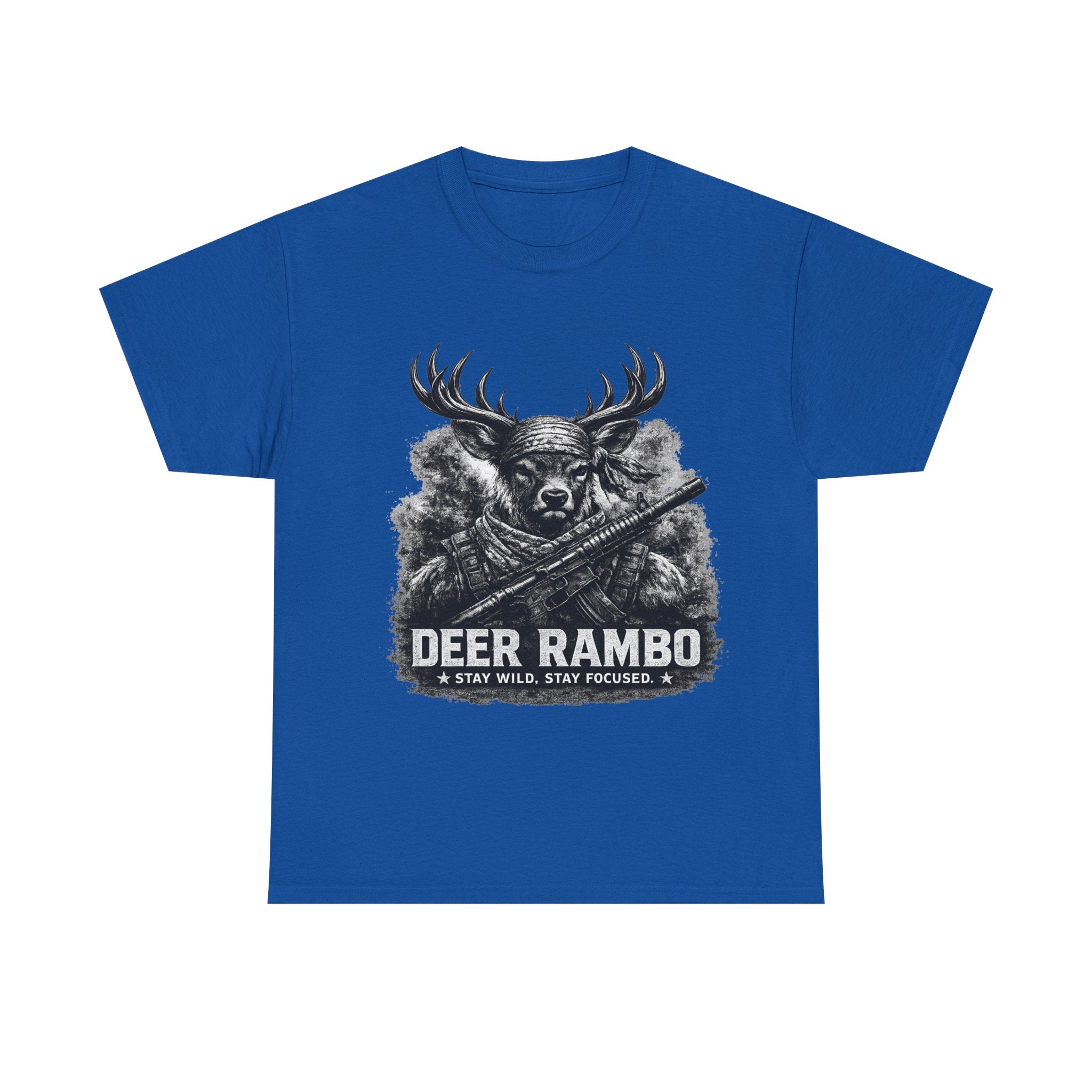 Deer Rambo Skull T-Shirt | Hunter Gift | Woodland Deer Shirt | Rustic Outdoor Tee | Unisex Shirt