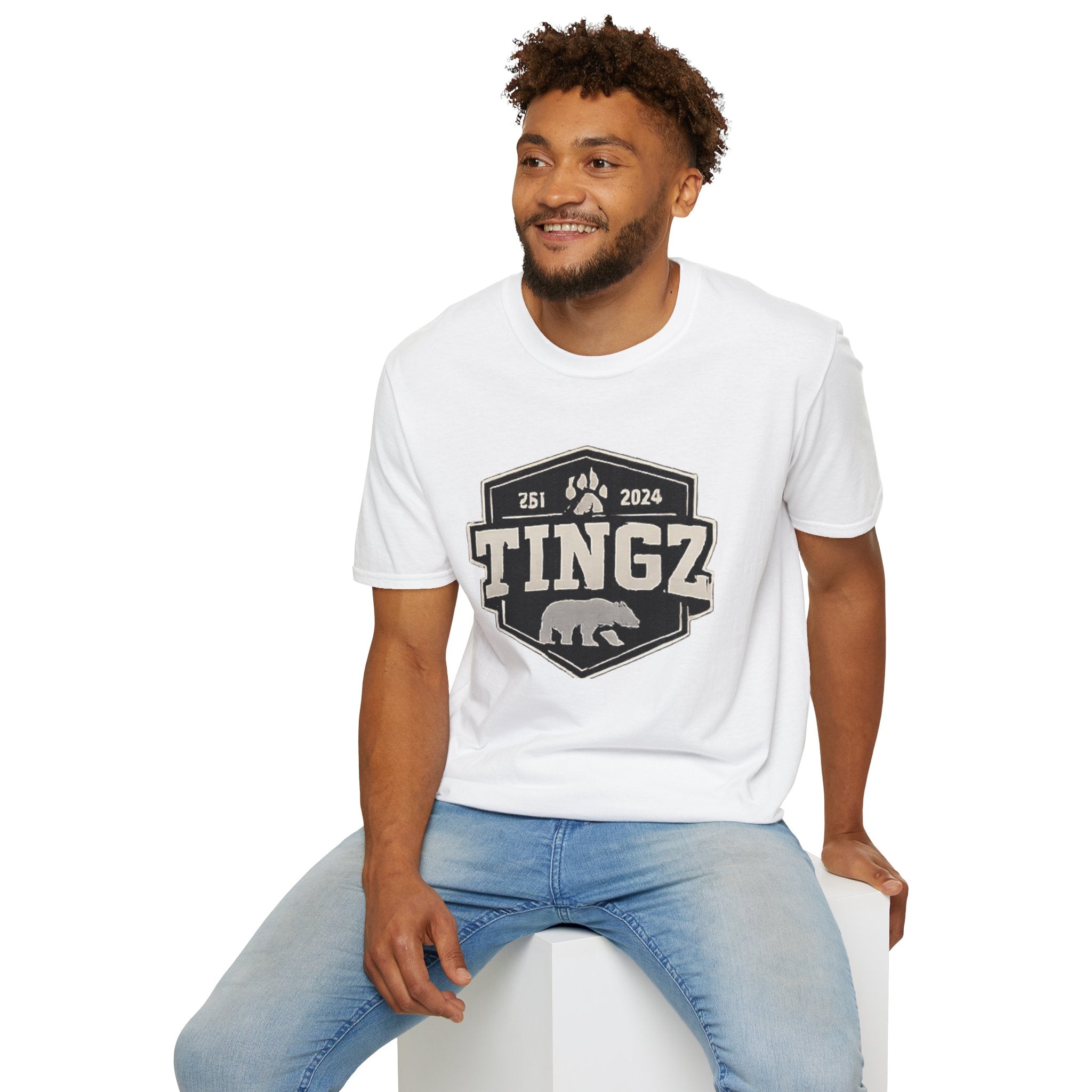 Bear Tingz Logo T‑Shirt — Retro Paw Emblem Tee