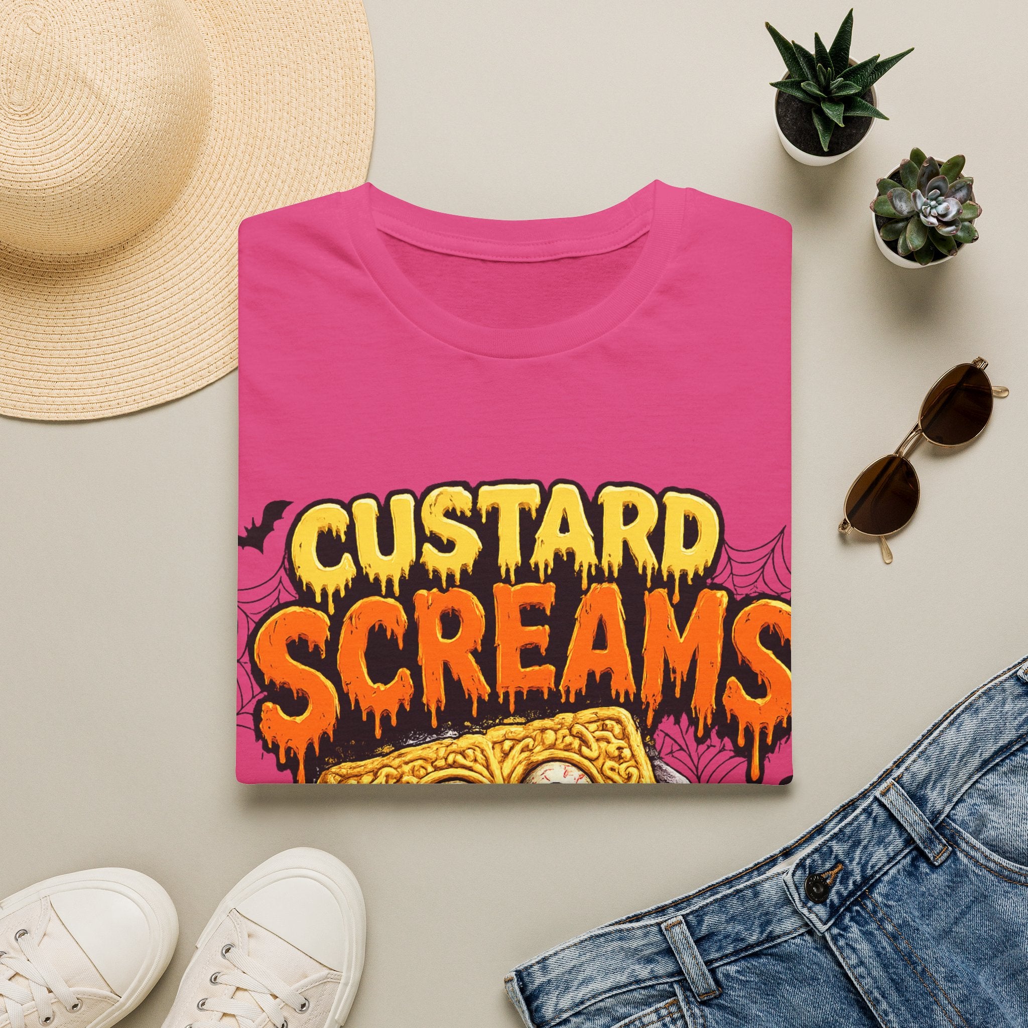 Custard Screams Halloween T-Shirt — Spooky Dessert Graphic Tee