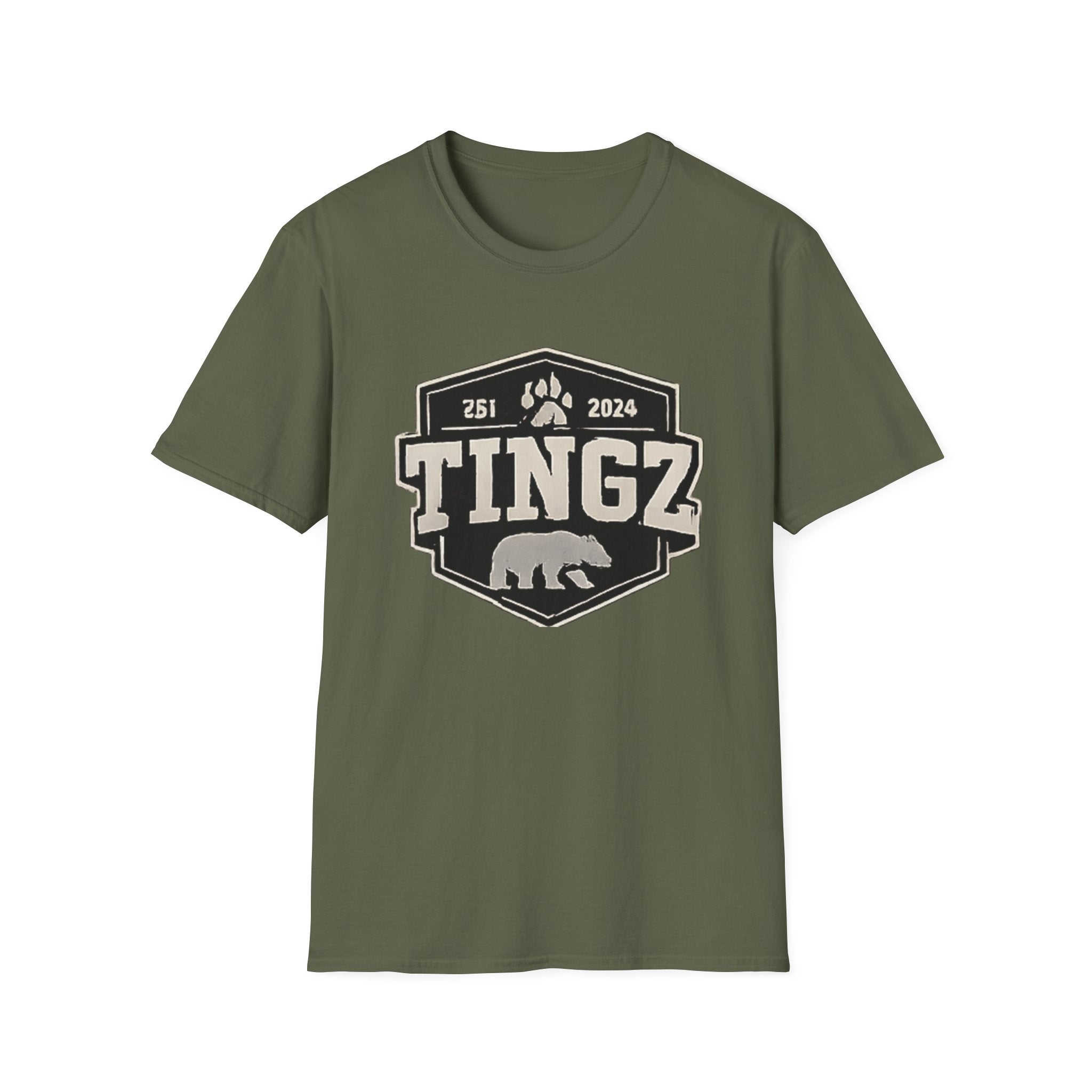 Bear Tingz Logo T‑Shirt — Retro Paw Emblem Tee