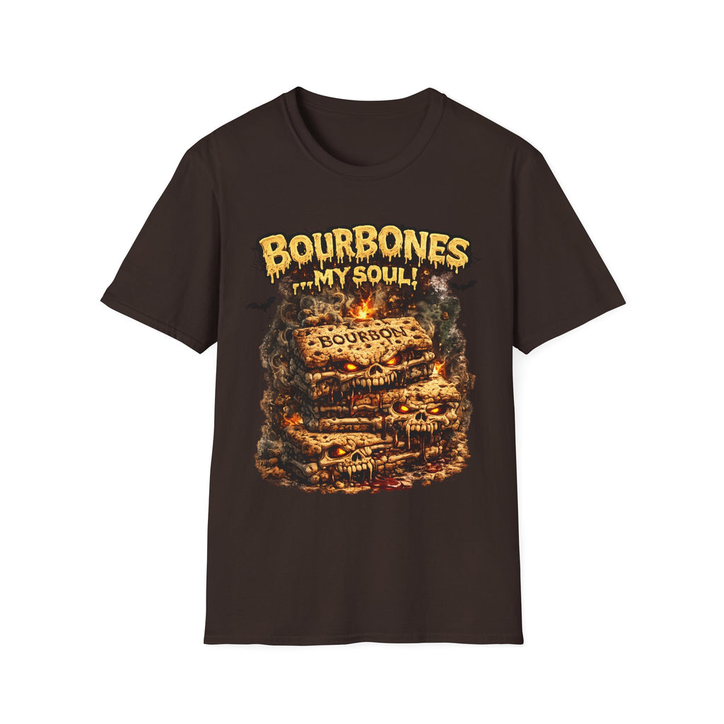 Bourbones My Soul T‑Shirt — Vintage Whiskey Skull Graphic Tee