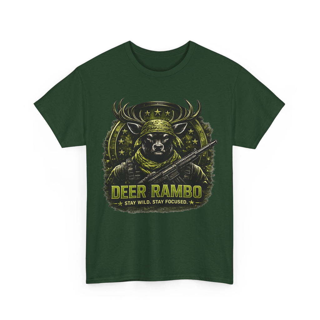 Deer Rambo Camo T-Shirt Hunter Gift | Woodland Deer Shirt | Military Style Tee | Unisex Shirt