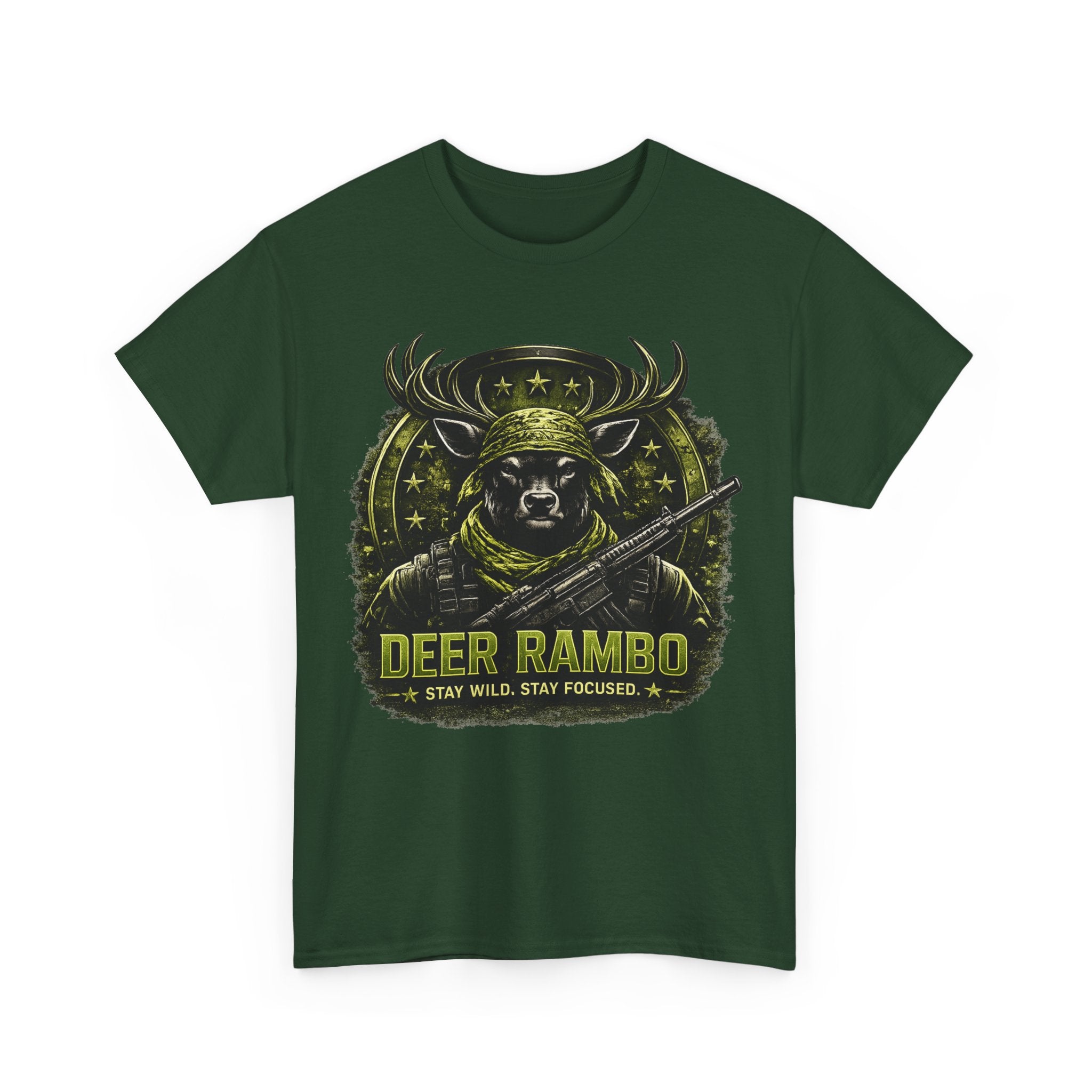 Deer Rambo Camo T-Shirt Hunter Gift | Woodland Deer Shirt | Military Style Tee | Unisex Shirt