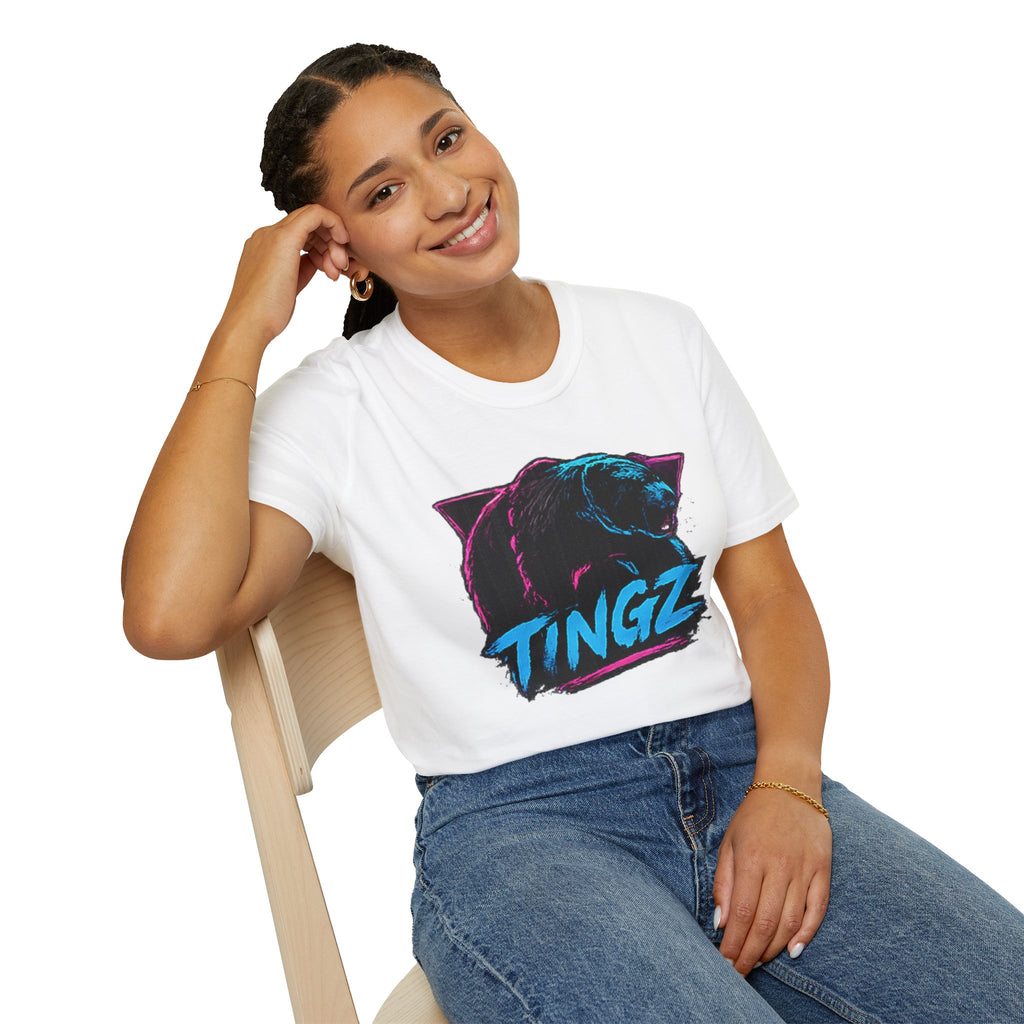 Bear TINGZ Graphic T-Shirt —  Retro Neon Crew Tee