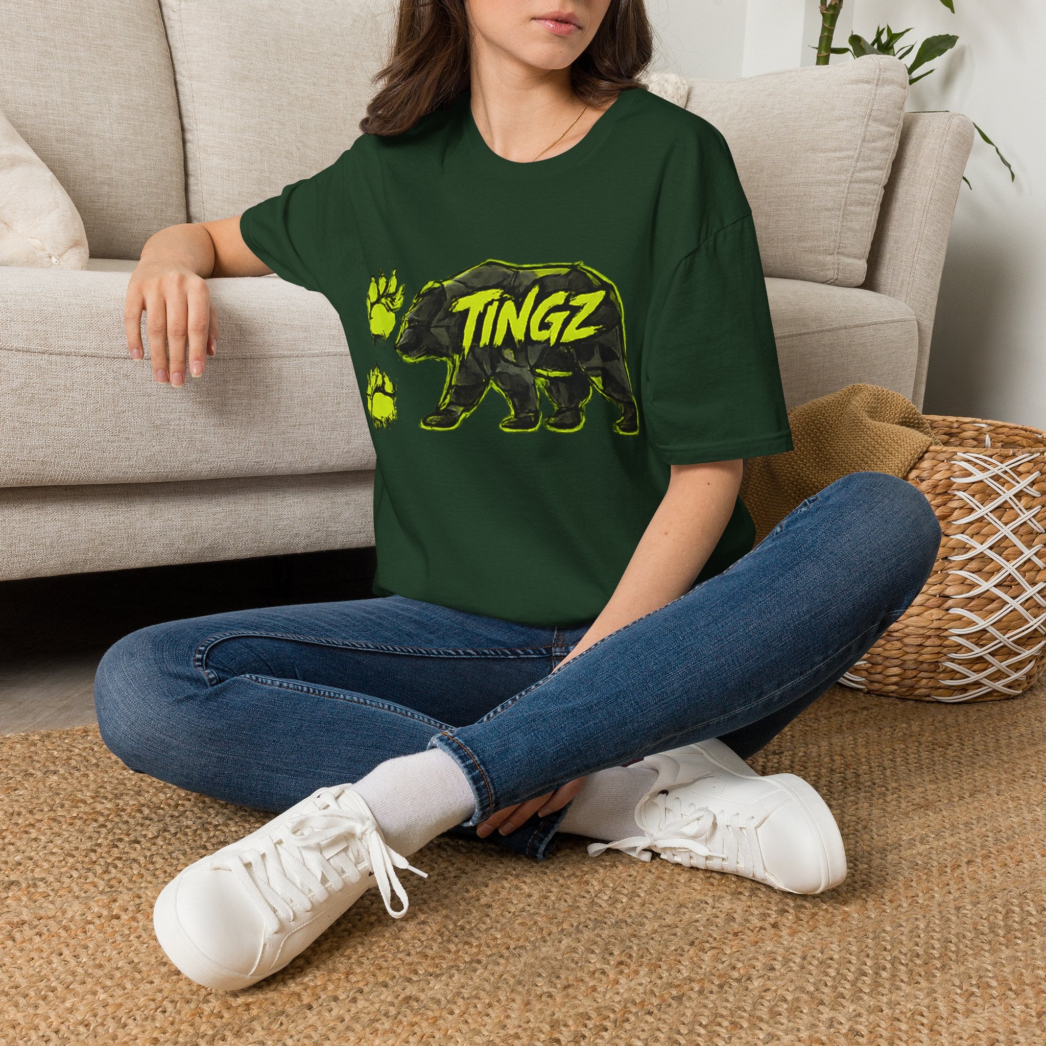 Bear TINGZ Paw Graphic T-Shirt —  Neon Logo