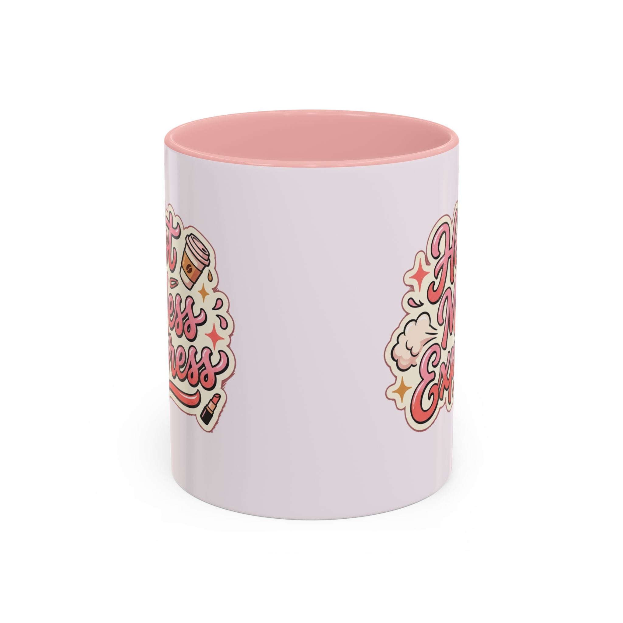 Hot Mess Express Coffee Mug — Funny Pink Accent Mug for Coffee Lovers