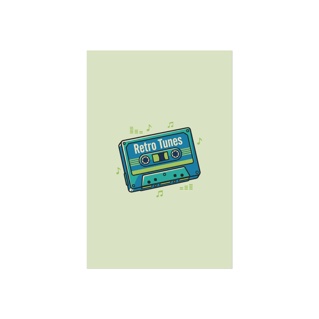 Retro Tunes Cassette Poster — Vintage Music Wall Art